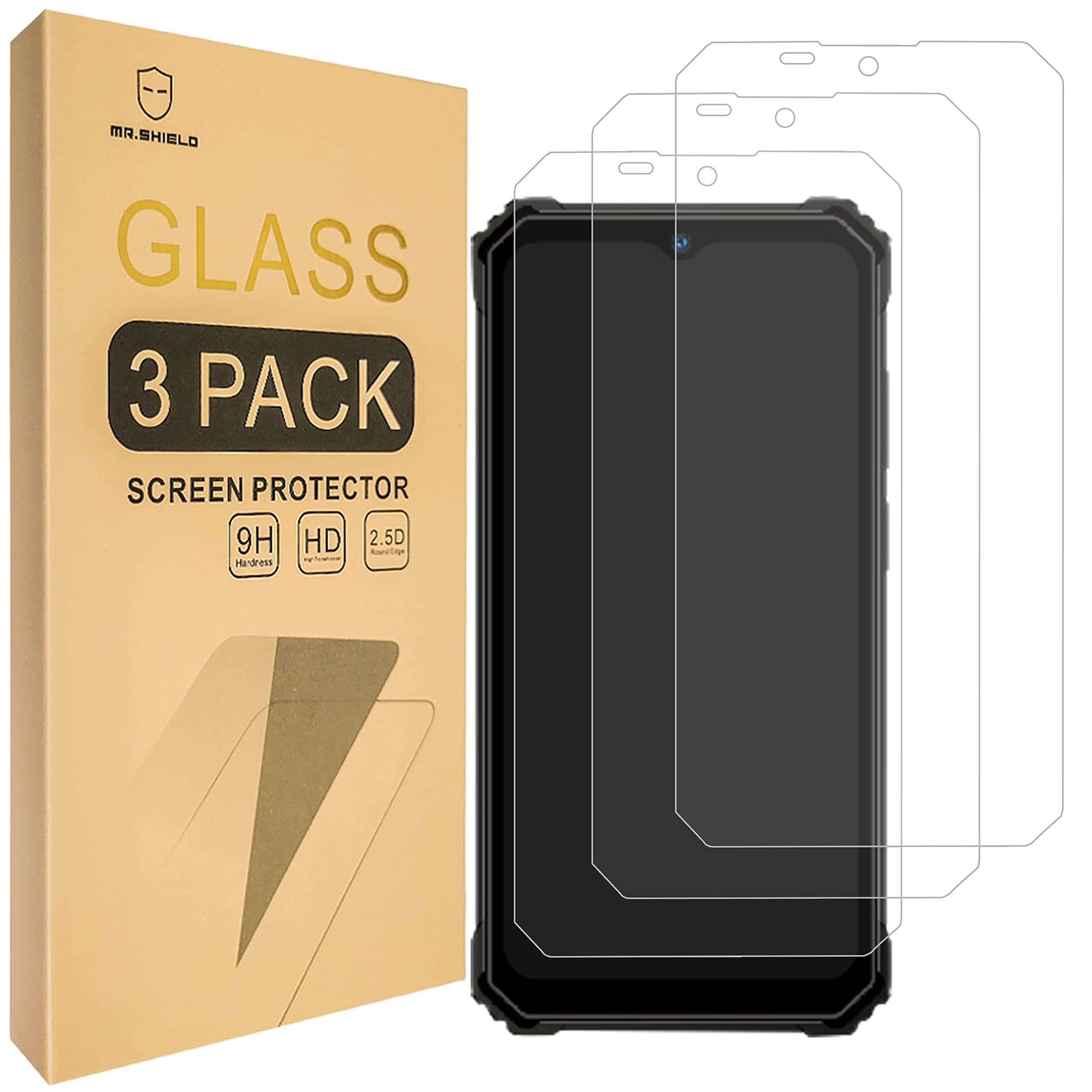 Mr.Shield Screen Protector For Oukitel WP23 Plus / WP23 Pro / WP23 [Tempered Glass] [9H Hardness] [3-Pack] Screen Protector