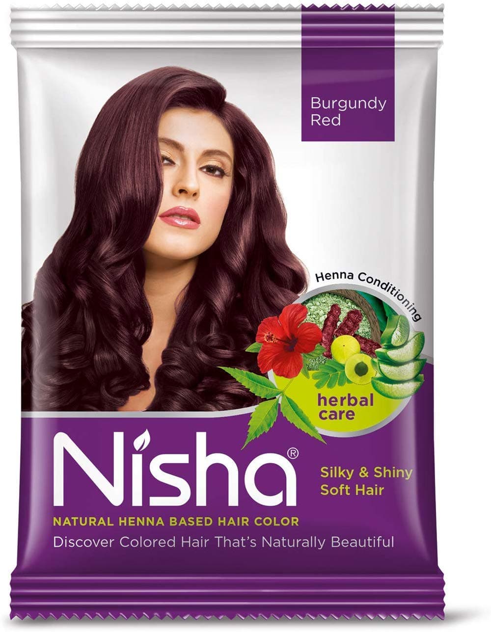 Natural Henna Based Hair Color Powder 15gm Burgundy Red (Pack of 6)
