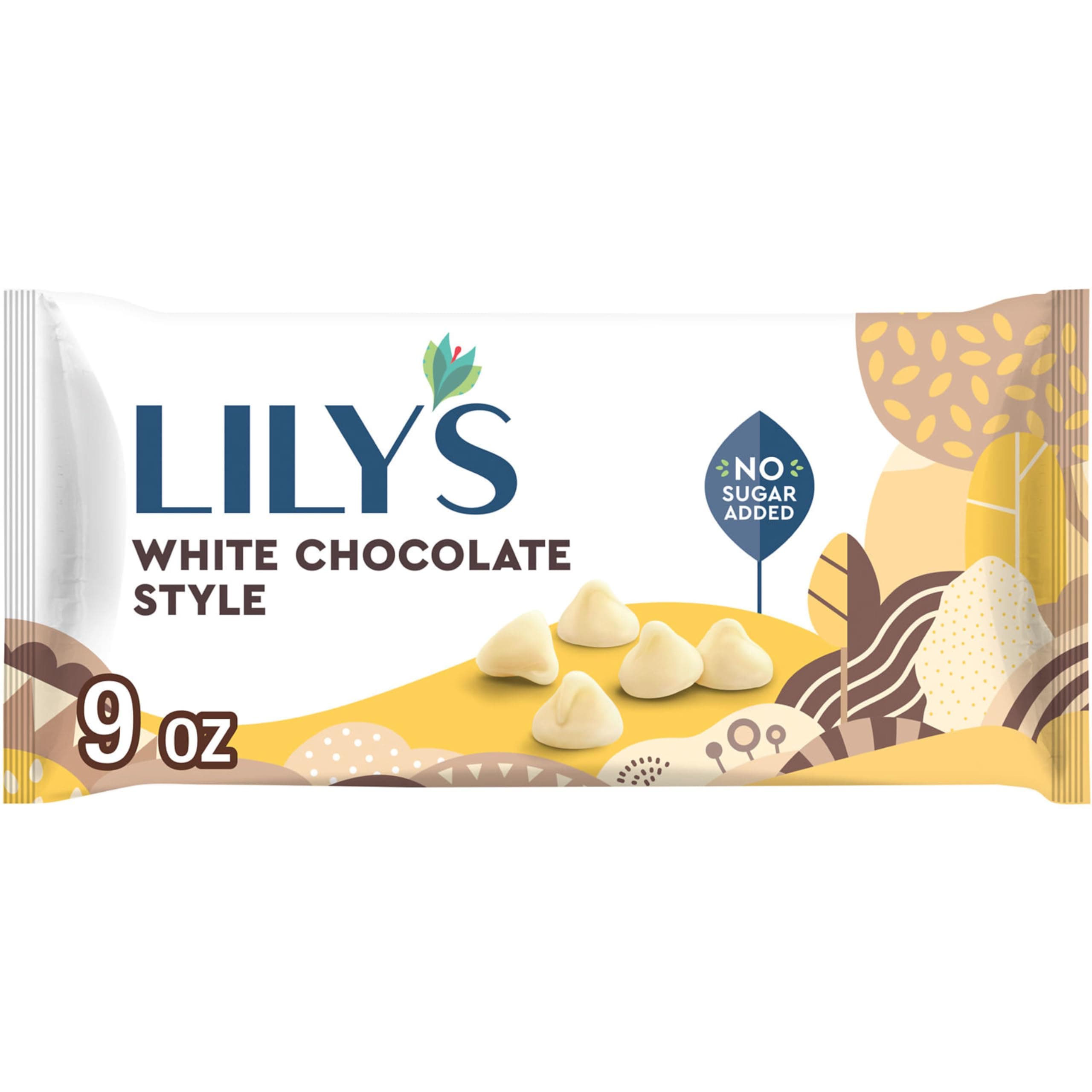 White Chocolate Style No Sugar Added, Baking Chips Bag, 9 oz
