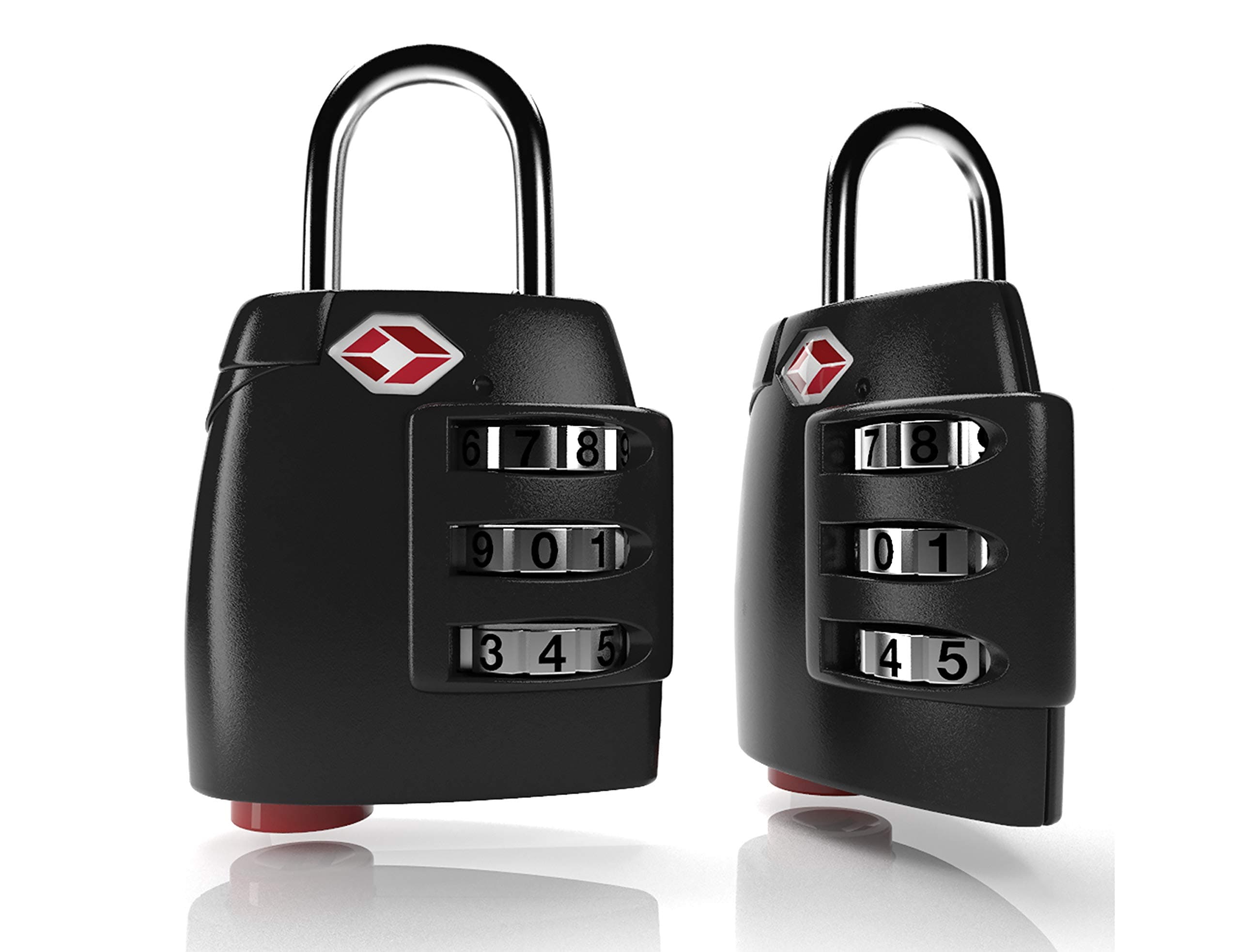 Acrodo TSA Approved All Metal International Travel Luggage Lock 2 Pack, with Search Alert Pop Up Indicator and Padlock Combination, for Suitcase and Baggage