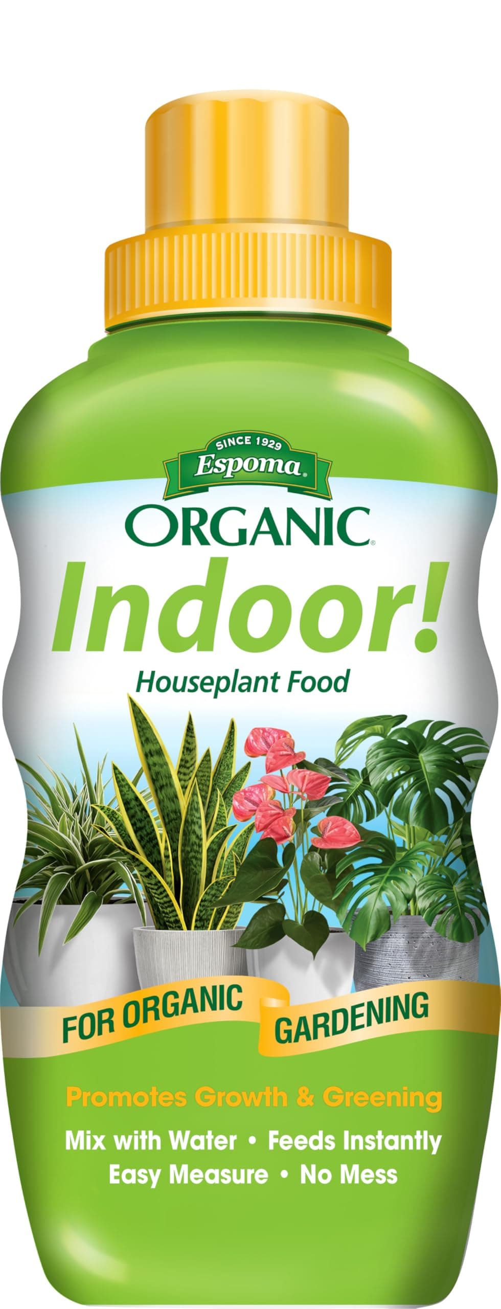 Espoma Organic 8 Ounce Concentrated Indoor! Plant Food - Indoor Plant Fertilizer for Large & Small Plants Like Pothos, Fiddle Leaf Fig, Monstera, Snake & Palms