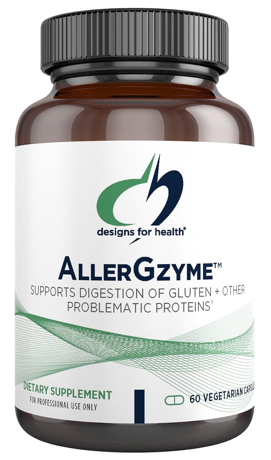 Designs for Health AllerGzyme Digestive Enzymes Supplement - Supports Digestion of Gluten, Dairy + Problematic Proteins with Protease + Bromelain - Non-GMO + Dairy Free (60 Capsules)