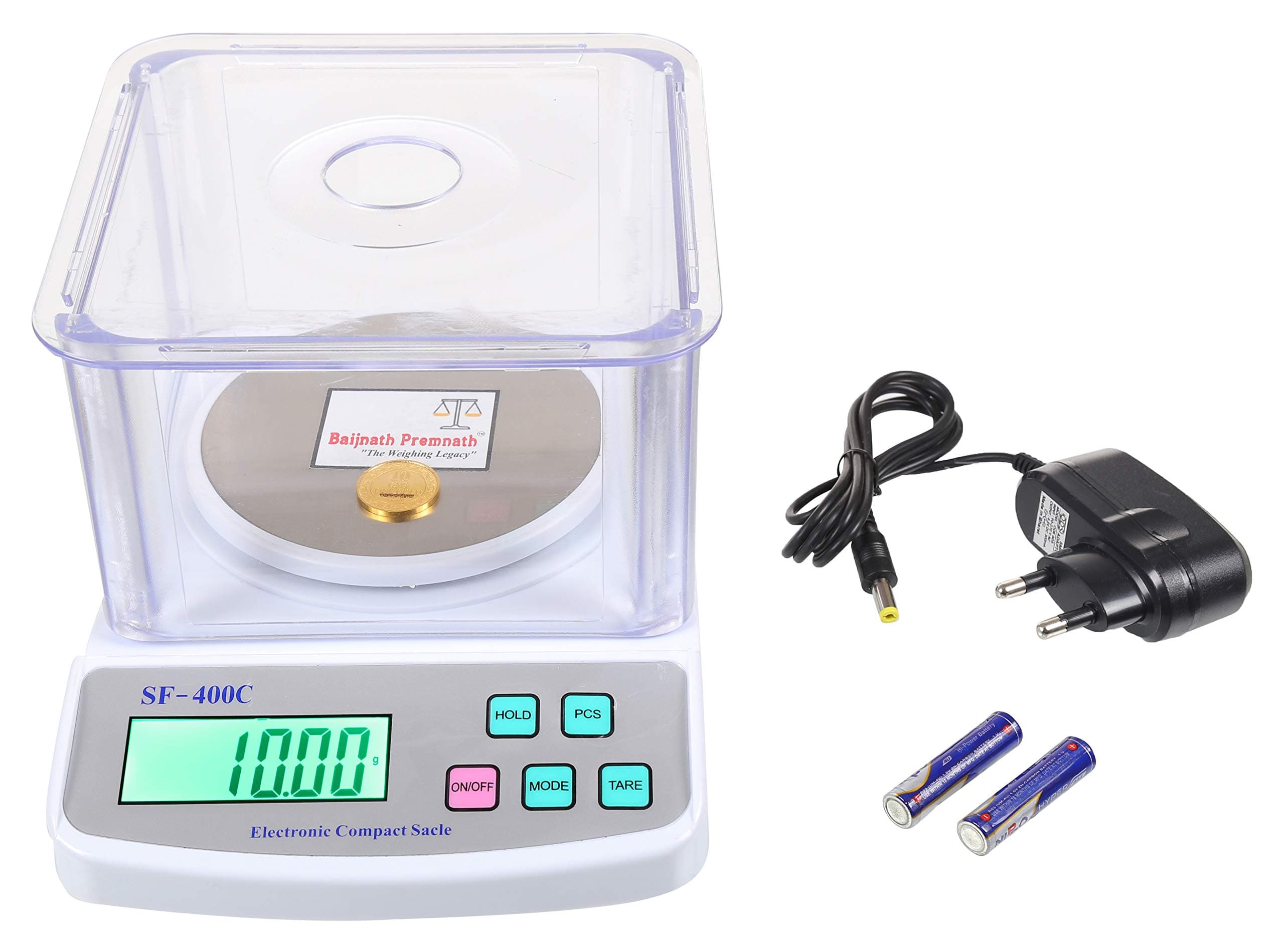 Baijnath Premnath iScale 500Gm X 10Mg (0.01G) Jewellery Weighing Scale With Wind Shield & Mains Light Power Cord For Gold, Silver & Chemicals - Home & Professional Use (Not legal for commercial use)