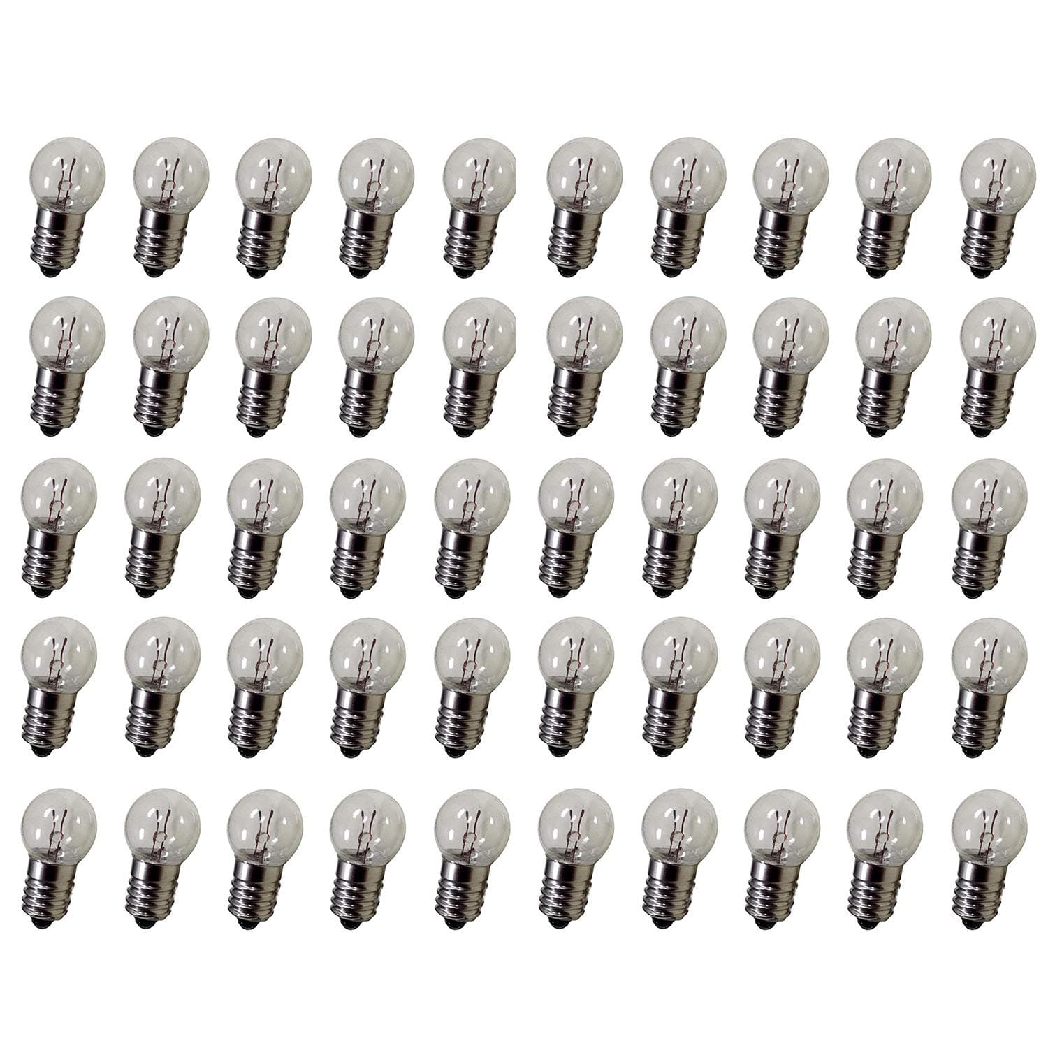 DC 50pcs E10 1.5V 0.3A Warm White Bulb Light Bulbs Miniature Screw Base (1.5V)
