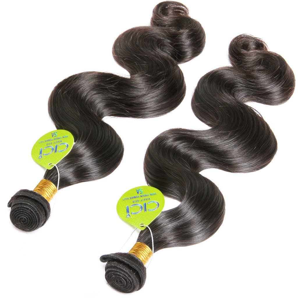 Grade 5A 2 Bundles 8 8 Inch Brazilian Body Wave 100% Virgin Human Hair Weaving Natural Color