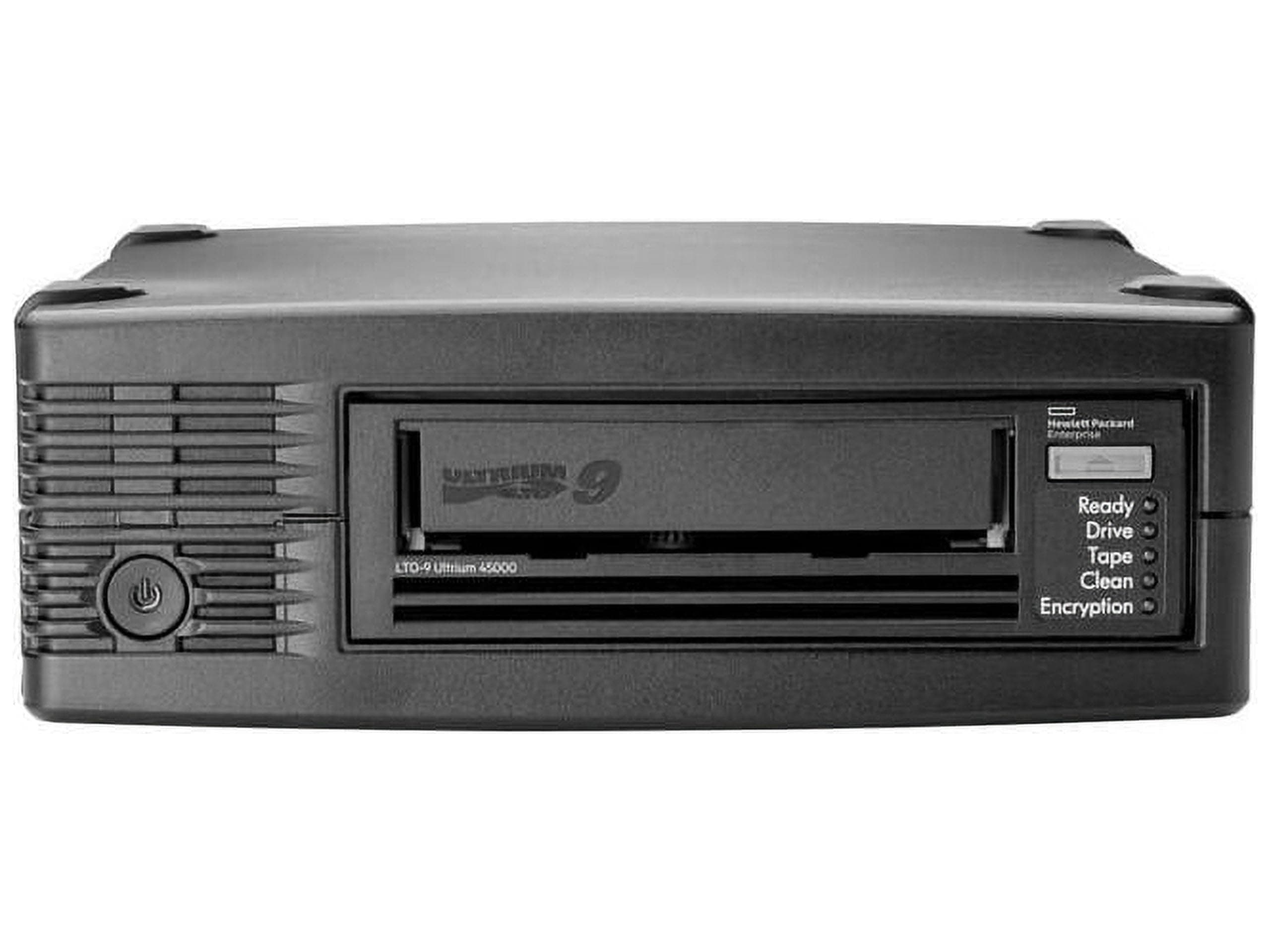 HPE StoreEver LTO-9 Ultrium 45000 External Tape Drive - LTO-9-18 TB (Native)/45 TB (Compressed) - 12Gb/s SAS - 5.25" Width - 1/2H Height - External - 300 MB/s Native - Linear Serpentine - Encryption