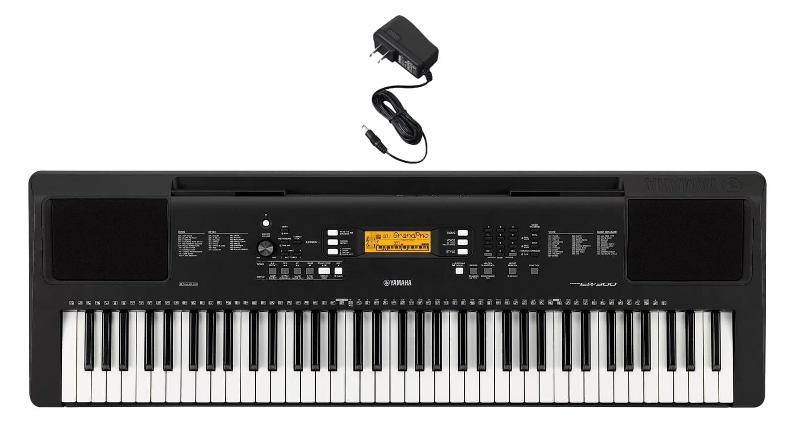 Yamaha PSR-EW300 76-Key Portable Keyboard with Power Supply