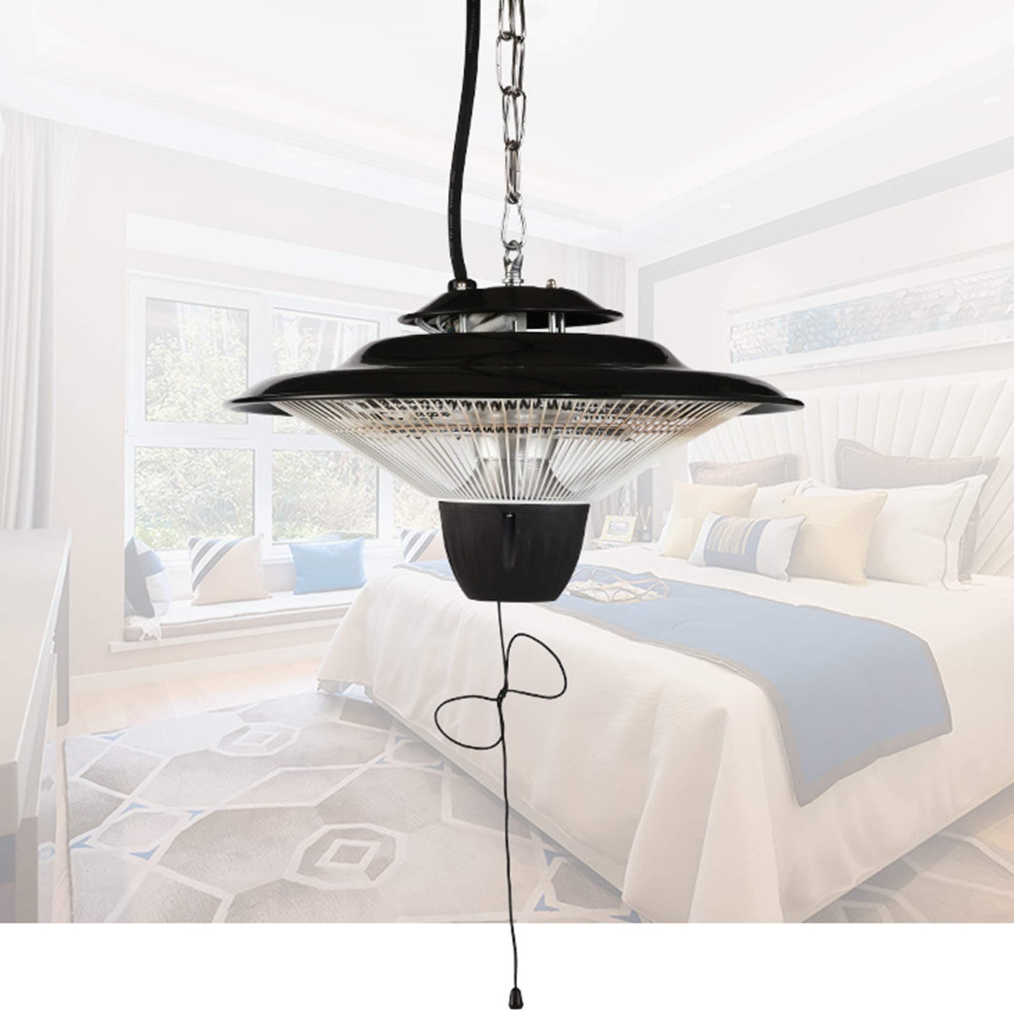 FMXYMC Gazebo Heaters Outdoor, Hanging Patio Heater, 2500W Electric Infrared Halogen Heaters Lamp, Ceiling Mounted Outdoor/Indoor Heating, for Garden Balcony Courtyard