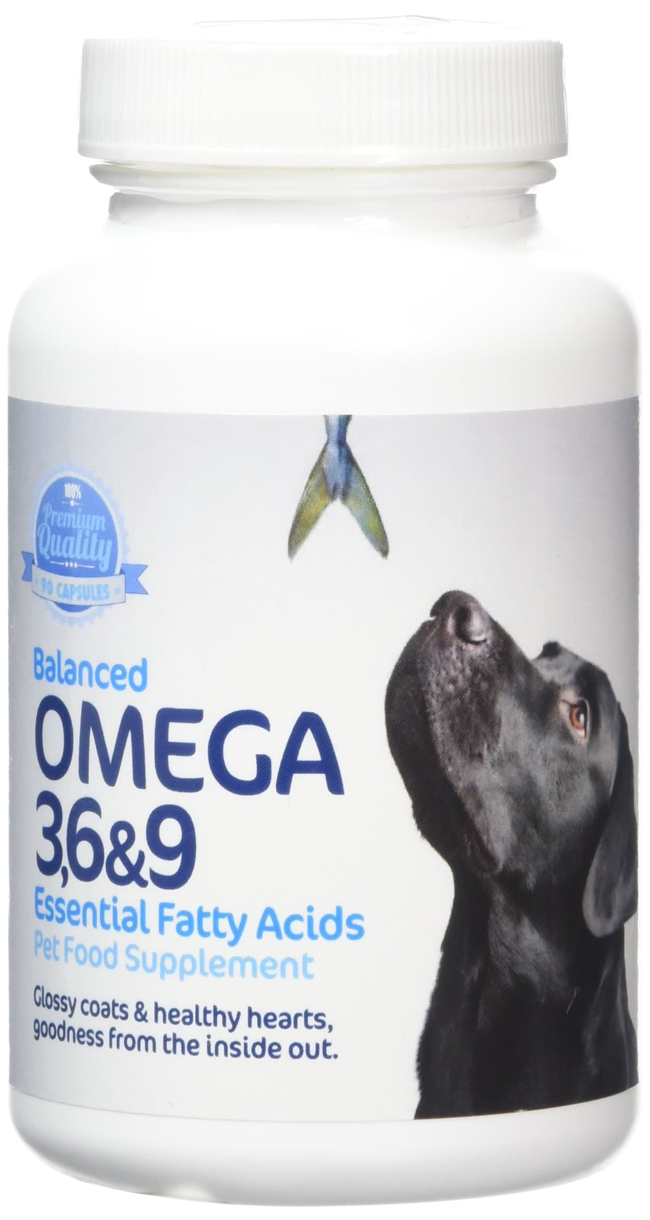 Balanced Omega 3, 6 and 9 Essential Fatty Acids Softgel Capsules for Dog 1000mg (Pack of 90)