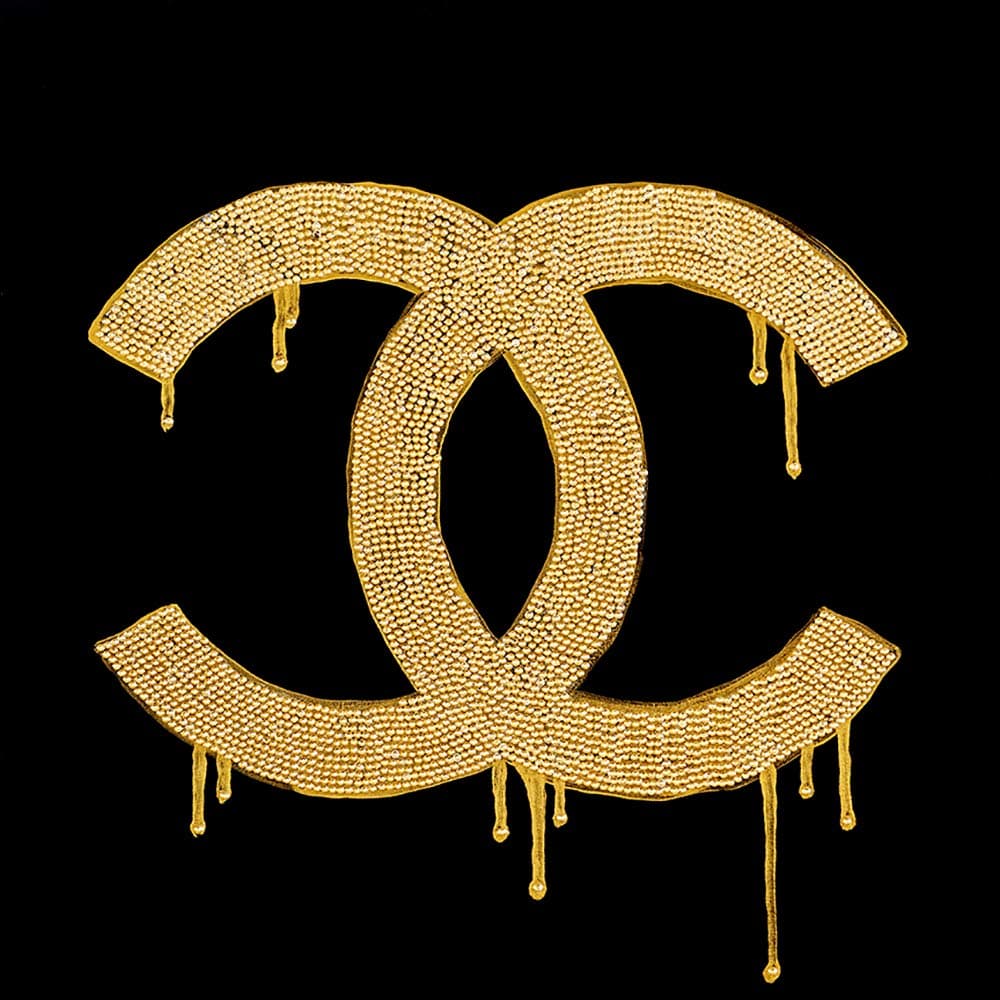 Canvas Chanel Gold Lust by Pop Art Queen 12x12 Graphic Art