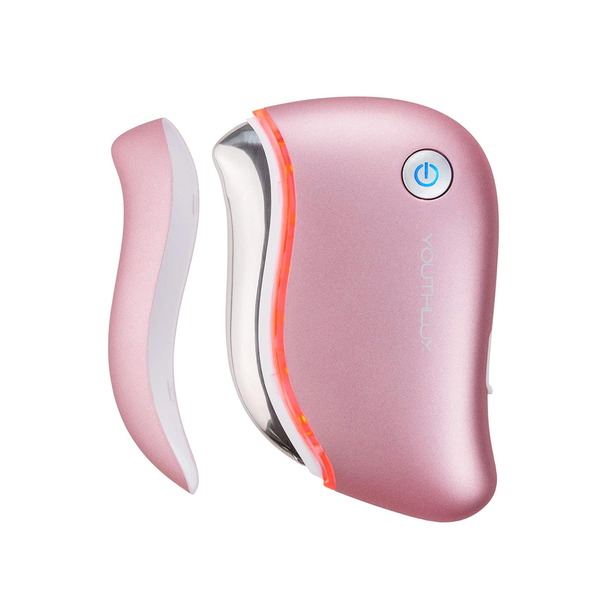 ProSculpt Heated Gua Sha Facial Massager – Electric Guasha Tool for Face Sculpting, Relaxation & Skincare | Soothing Vibration Facial Massage Tool with Contoured Design (Rose Gold)