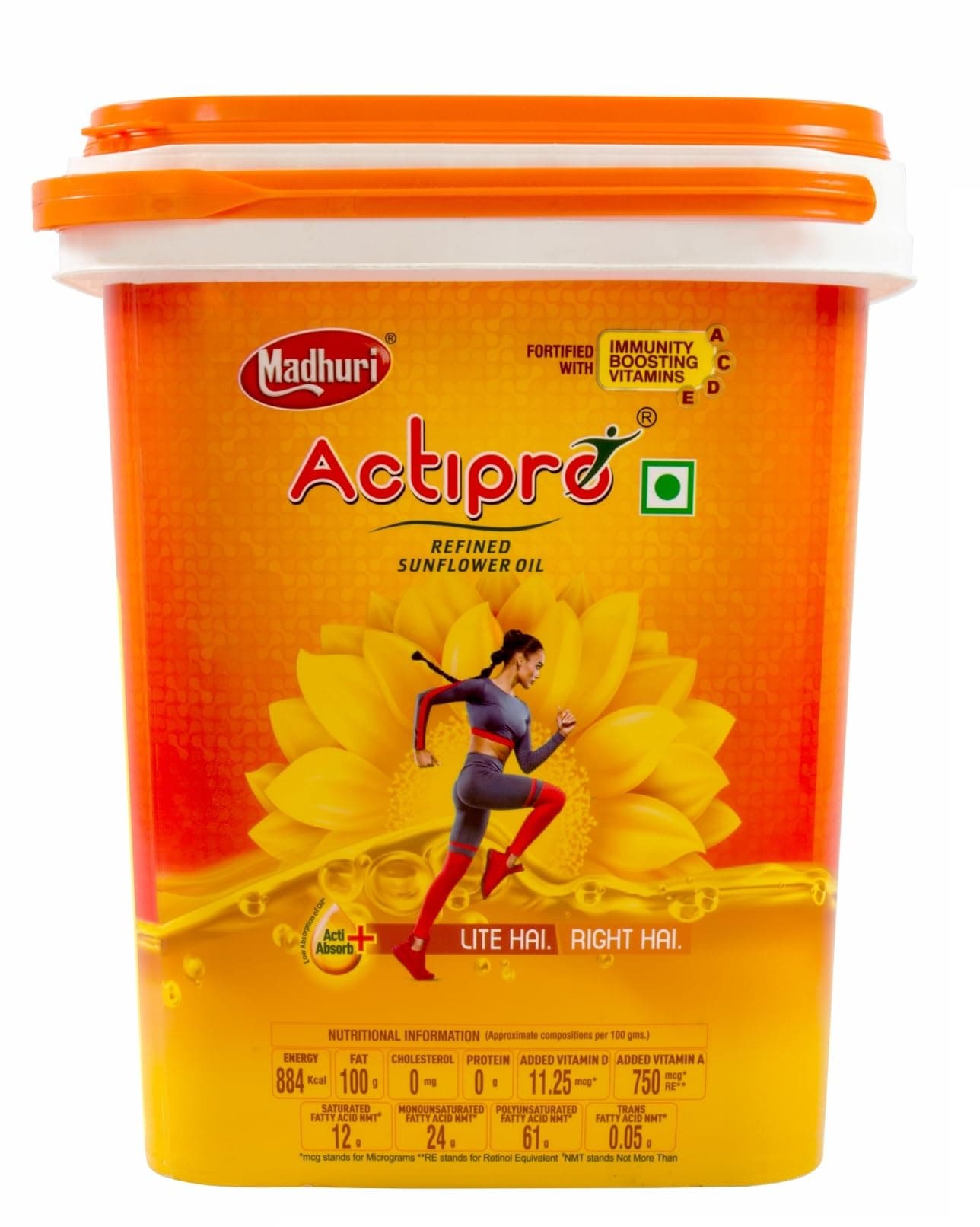 Actipro High Oleic Refined Sunflower Oil -15L / 13.5Kg for Cooking, Roasting, Frying, Baking