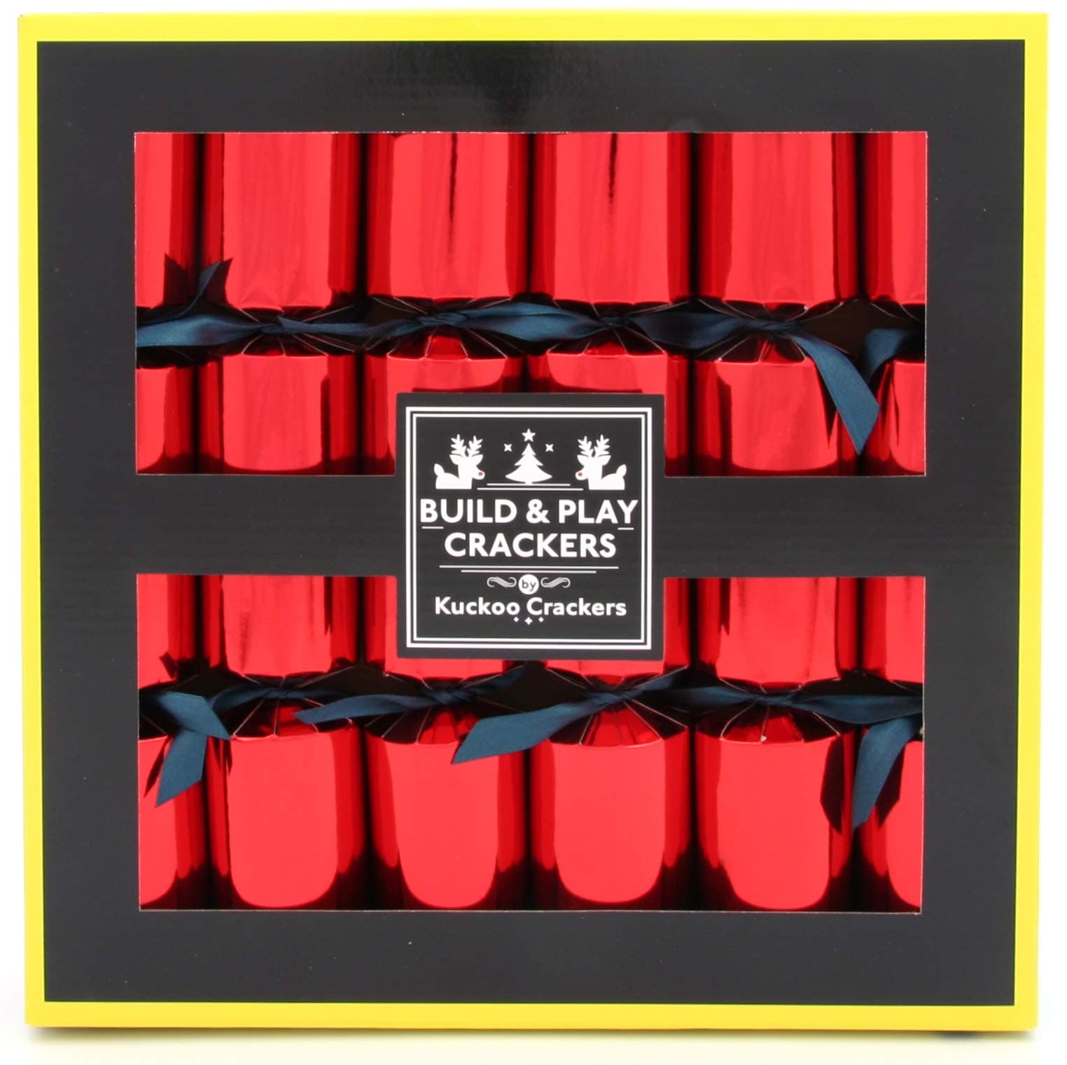 HDmirrorR Kuckoo Crackers - 6 x 12-inch Build & Play Animal Building Block Christmas Crackers