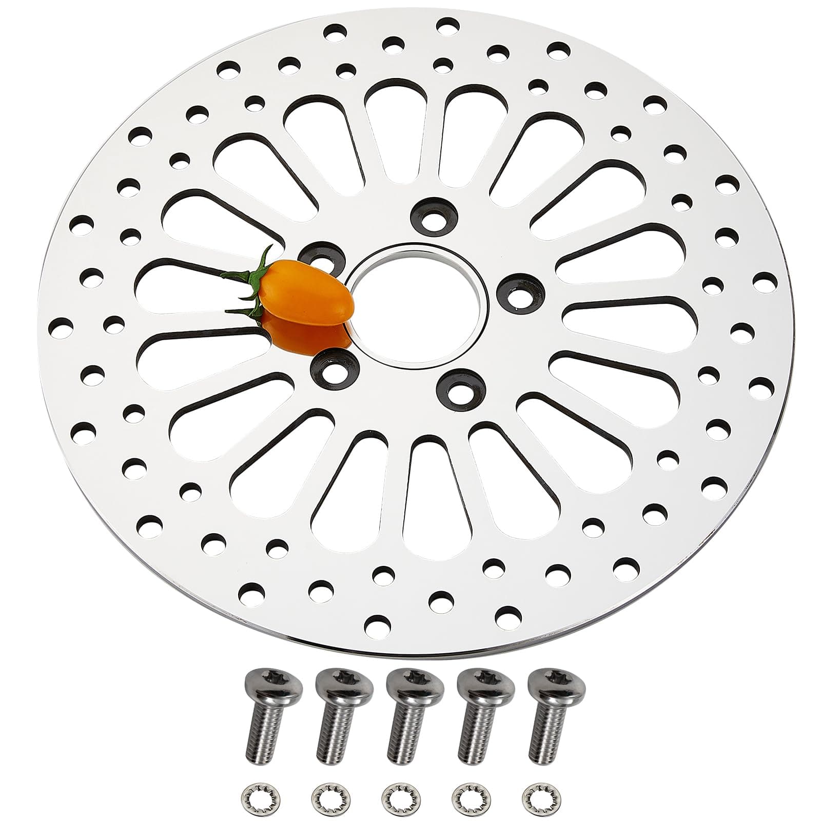 11.5''Rear Brake Rotor for Harley Davidson Touring Sportster Dyna and Early Super Glide Softail Great Performance Superior Heat Dissipation Brake part, Mirror-Polished Stainless Steel Rotors