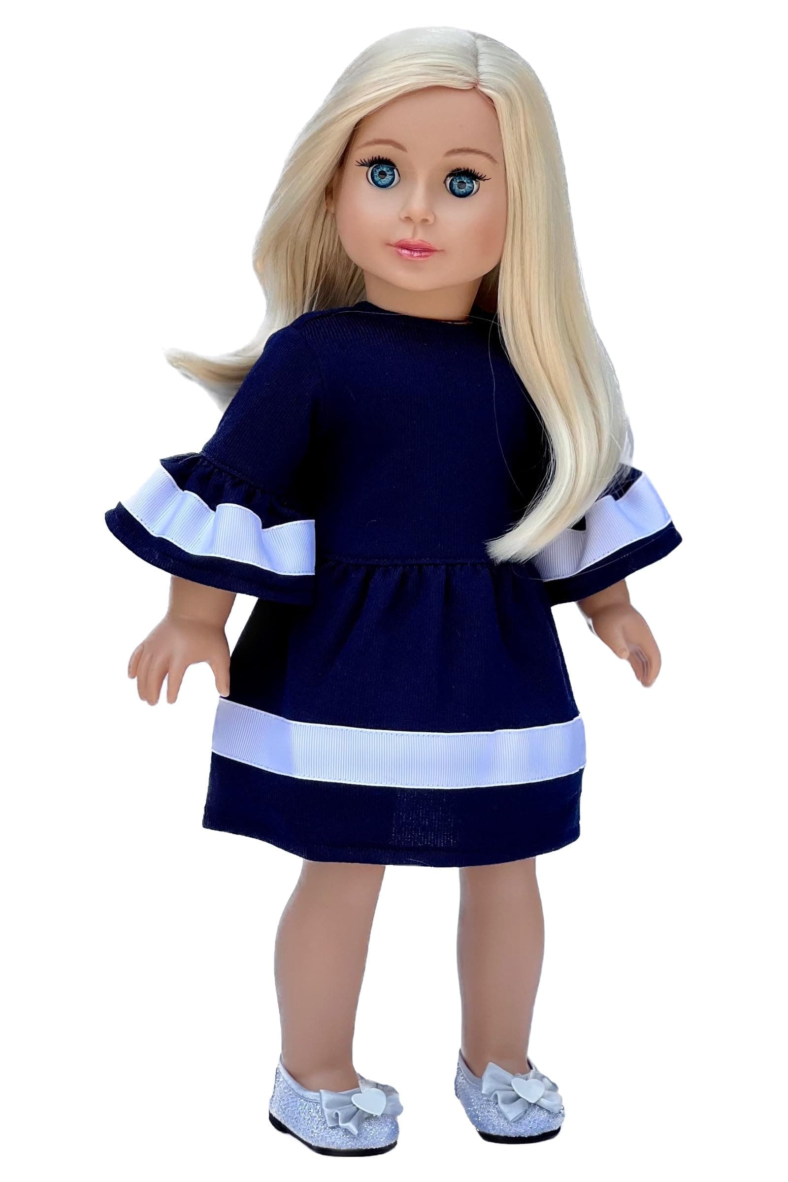 Navy Blue - 18 inch Doll Dress (Doll Not Included) (Shoes not Included)