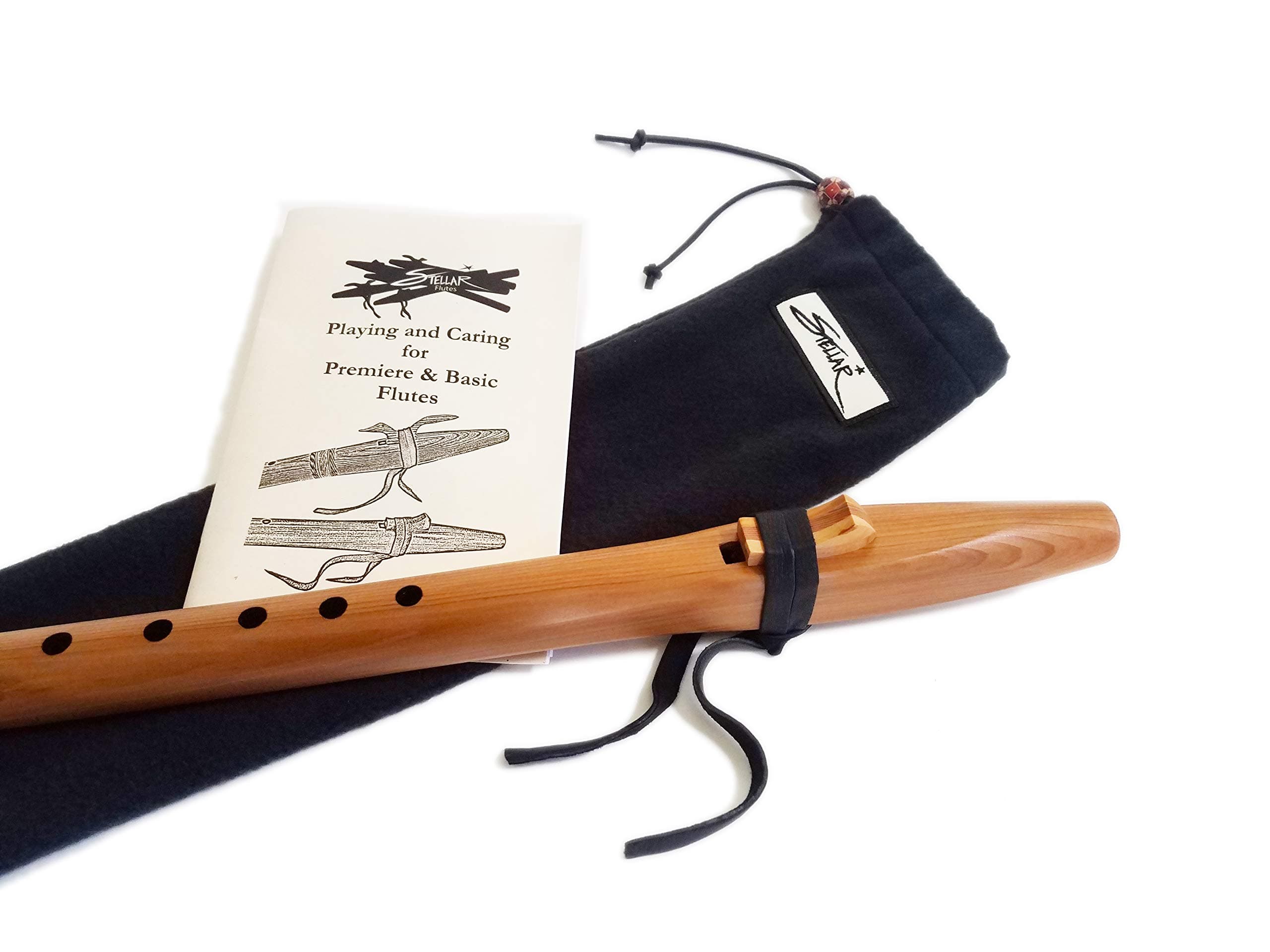 Heartwood Cedar Native American Style G Flute Package with Book and Flute Bag by Stellar Flutes