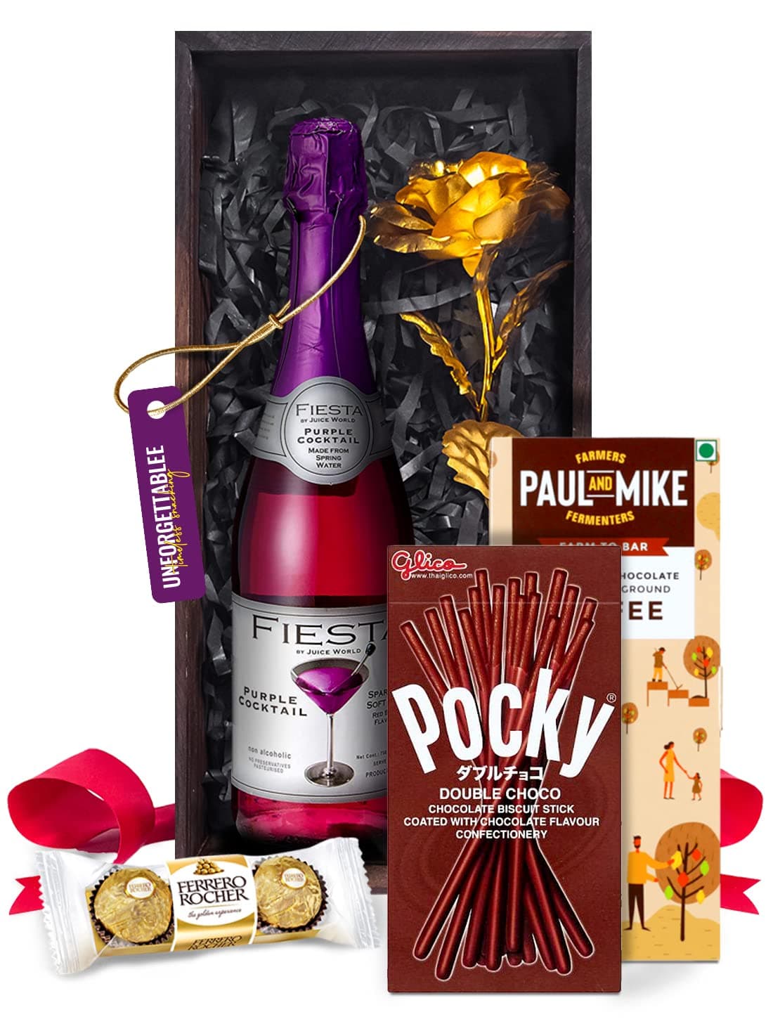 Valentine Gift for Husband Wife Girlfriend Boyfriend Special Combo Chocolates Gift Rose for Valentines Day Gift Hamper Chocolate Paul and Mike Chocolate Pocky Sticks