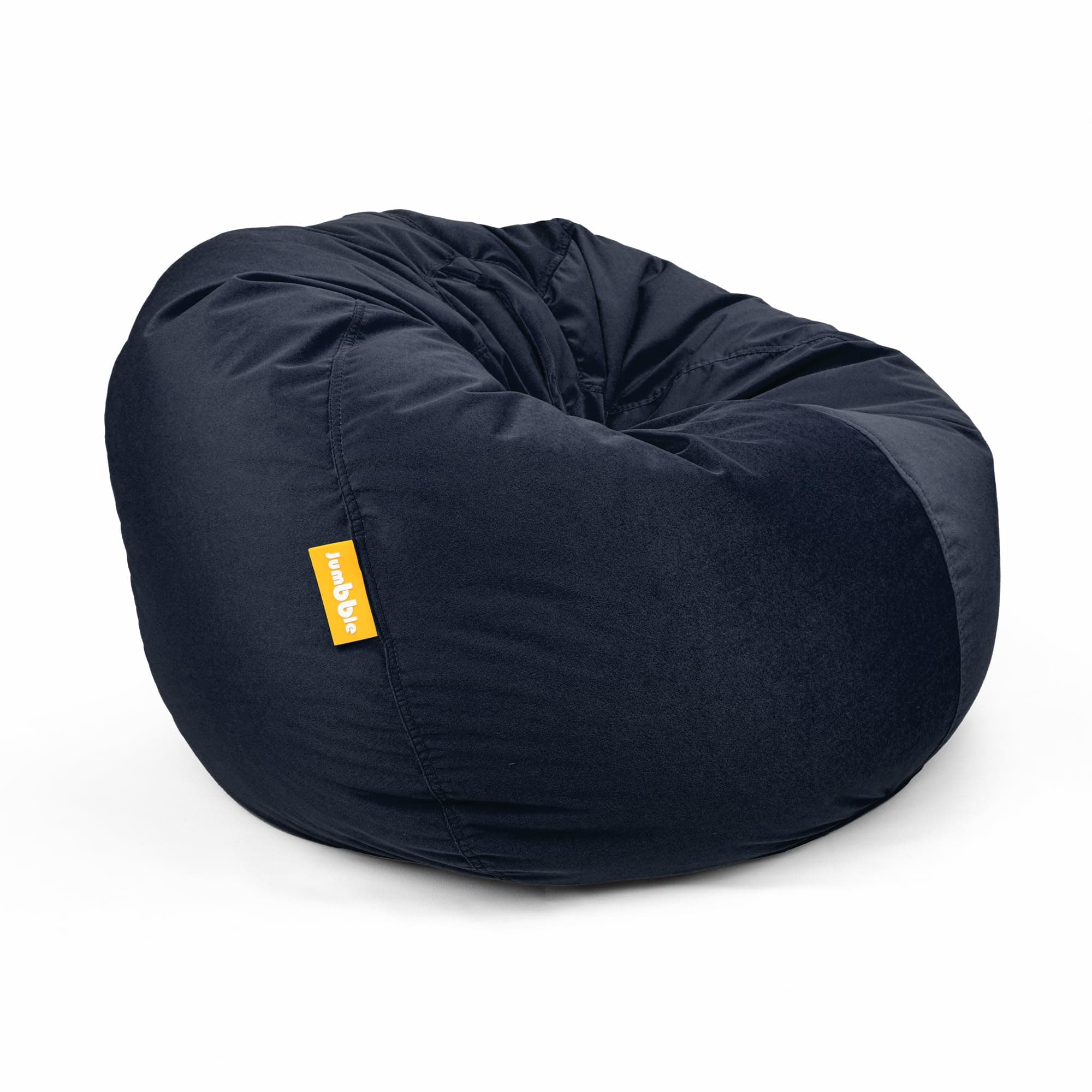 Nest Soft Suede Bean Bag with Filling | Cozy Bean Bag Best for Lounging Indoor | Kids & Adult | Soft Velvet Fabric | Filled with Polystyrene Beads (Dark Blue, Large)