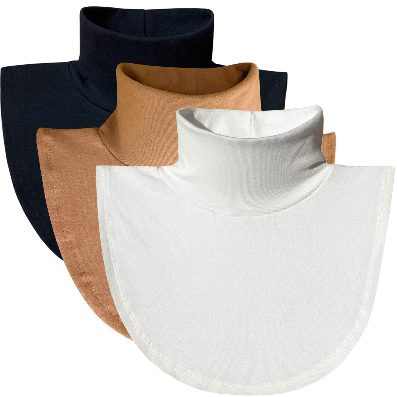 ShinywearFake Turtleneck Dickies for Women, Detachable Collar, Half Mock Turtlenecks, Cotton