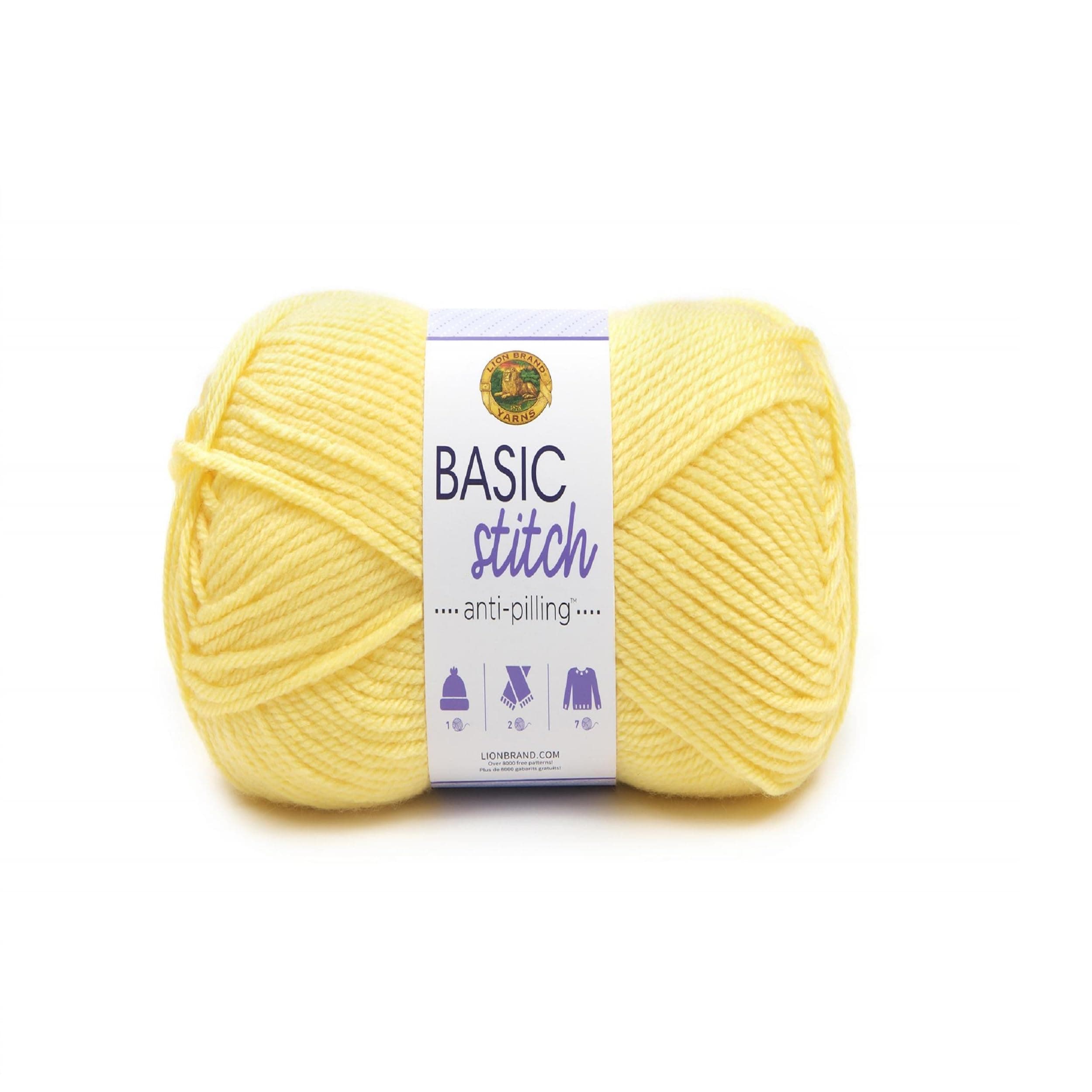 Basic Stitch Anti-Pilling Knitting Yarn, Yarn for Crocheting, 1-Pack, Lemonade