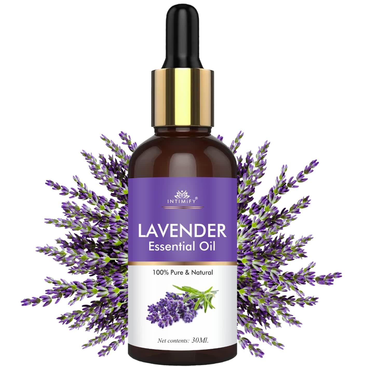 INTIMIFY Lavender Essential Oil for Hair Growth, Skin Care, Face & Aromatherapy For Men & Women 30 ml (Pack of 1)