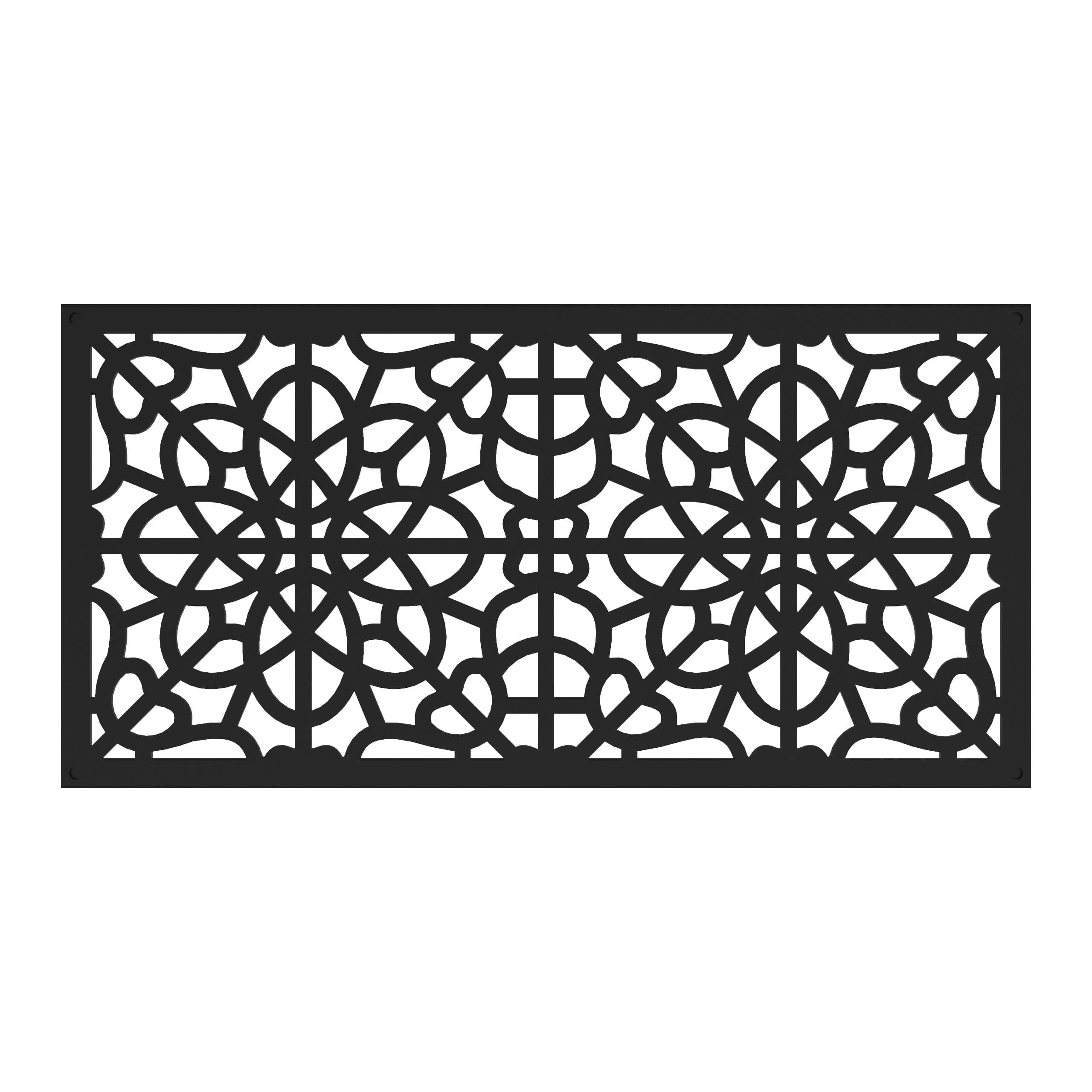 2'x4' Fretwork Decorative Screen, Black