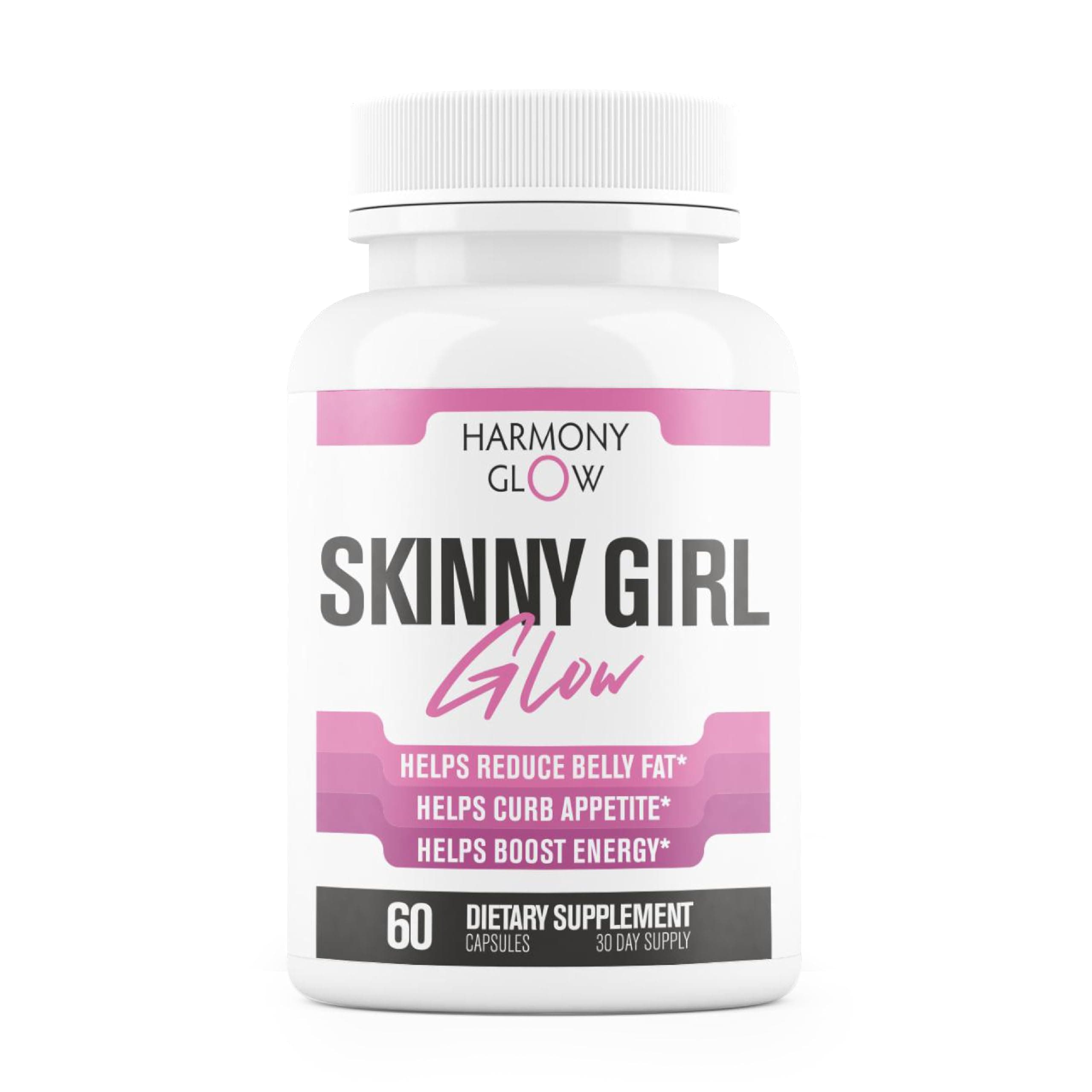 Skinny Girl Glow | Max Strength Weight Loss Pills for Women to Lose Belly Fat | Appetite Suppressant, Belly Fat Burner, Carb Blocker, Energy Booster | 7 Ultra Ingredients for Results - 60 Capsules