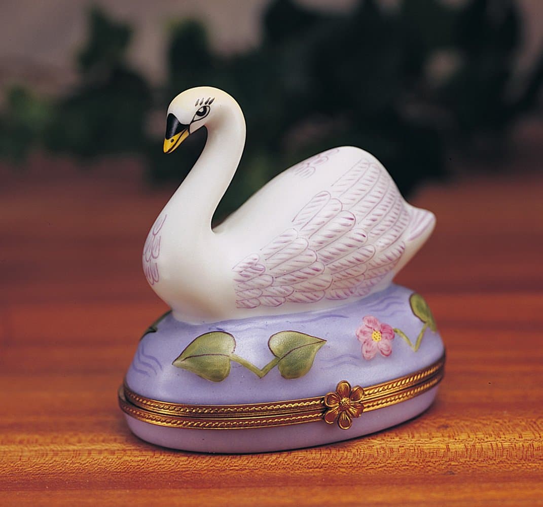 Limoges French Porcelain Big Swan Box