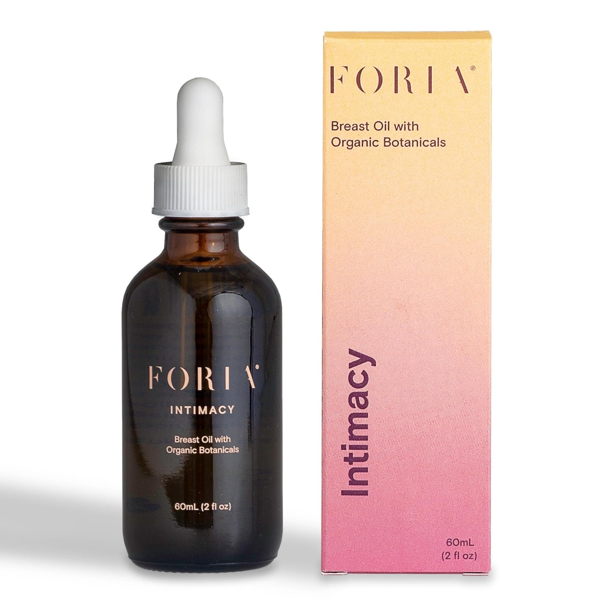 Foria Breast Oil | Organic, All-Natural Herbal Massage Oil to Support Breast Health with Coconut Oil, Castor Oil, Calendula, Yarrow & Dandelion Leaf | 2 Fl Oz