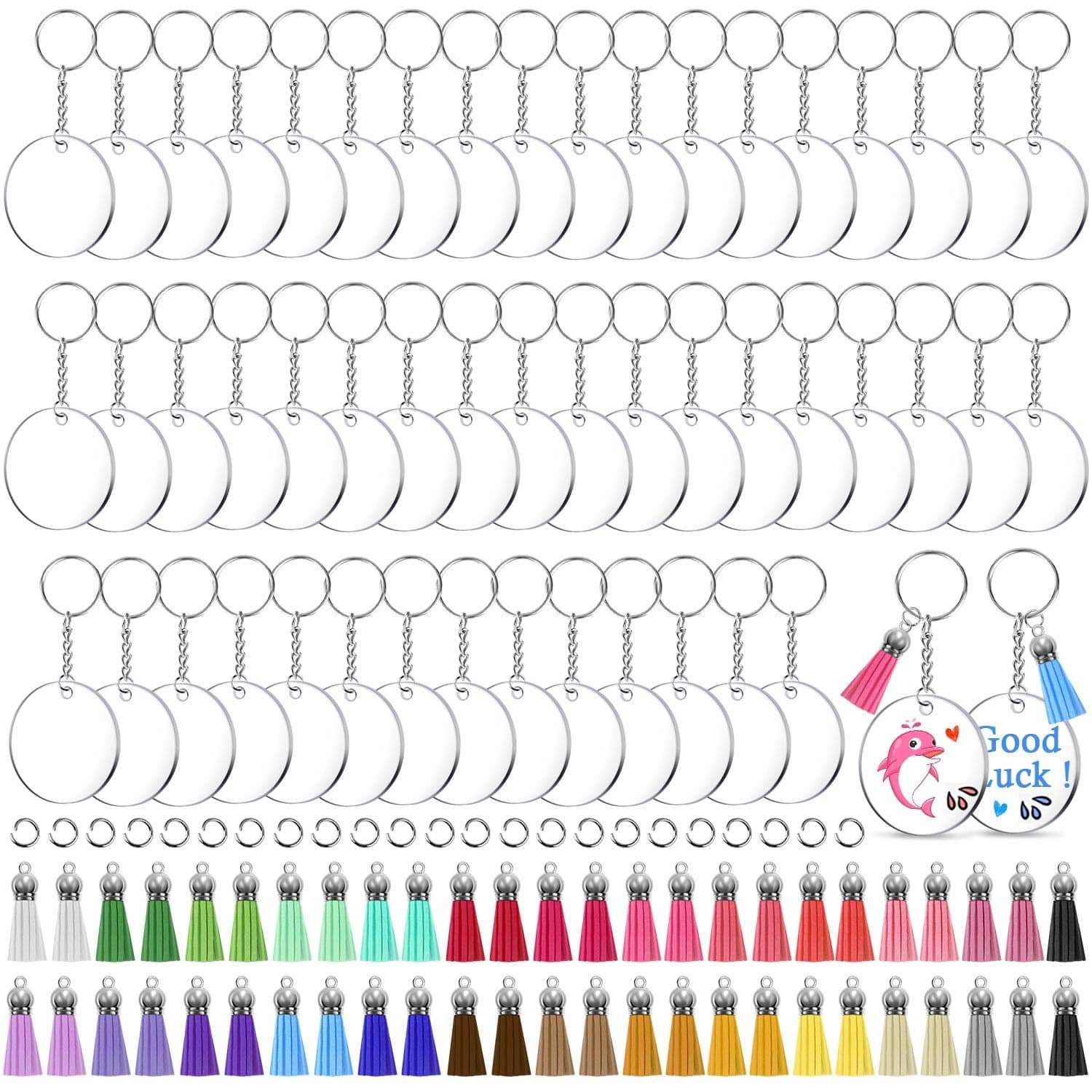 Acrylic Blank Keychains, Shynek Clear Keychain Blanks for Vinyl