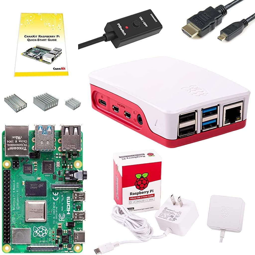 CanaKit Raspberry Pi 4 Basic Starter Kit with Official Case (1GB RAM)