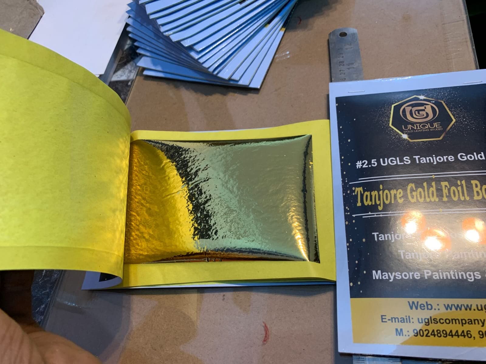 UGLS tanjore Gold foils 6�4 Size 25 Pages Gold foils Book for Mysore tanjore Painting, Crafts Home Painting,Art & Decoration etc