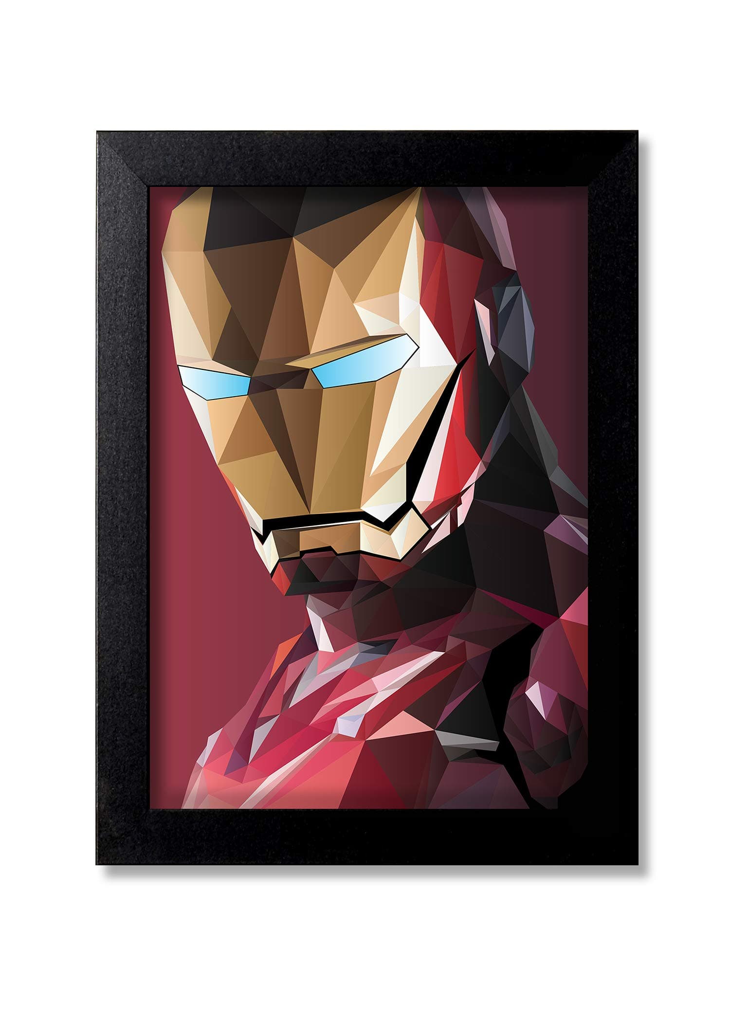BNWPC23 Movies Iron Man Wall Poster with Wall Frame and Stickers Room Art Painting Collection (Multicolour, M)