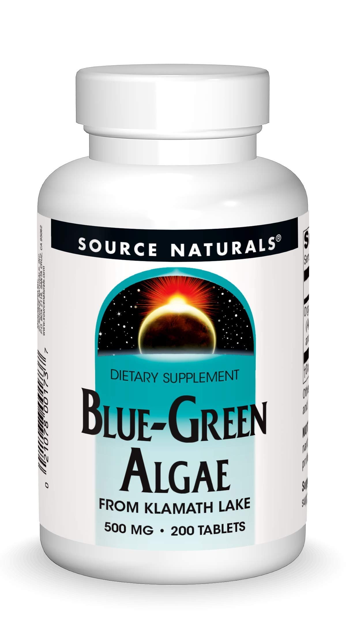 Source Naturals Blue Green Algae from Klamath Lake - Algae Superfood Supplement, 500 mg - 200 Tablets