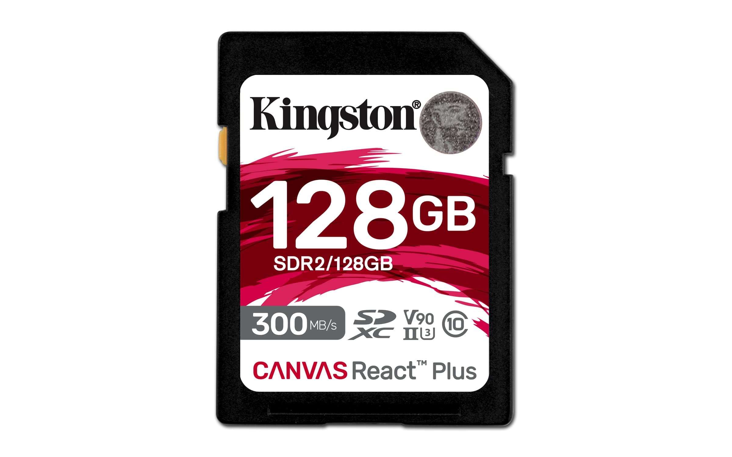 kingston Canvas React Plus 128GB SD Card SDXC UHS II 300R/260W U3 V90 Full HD/4K/8K SDR2/128GB, Black