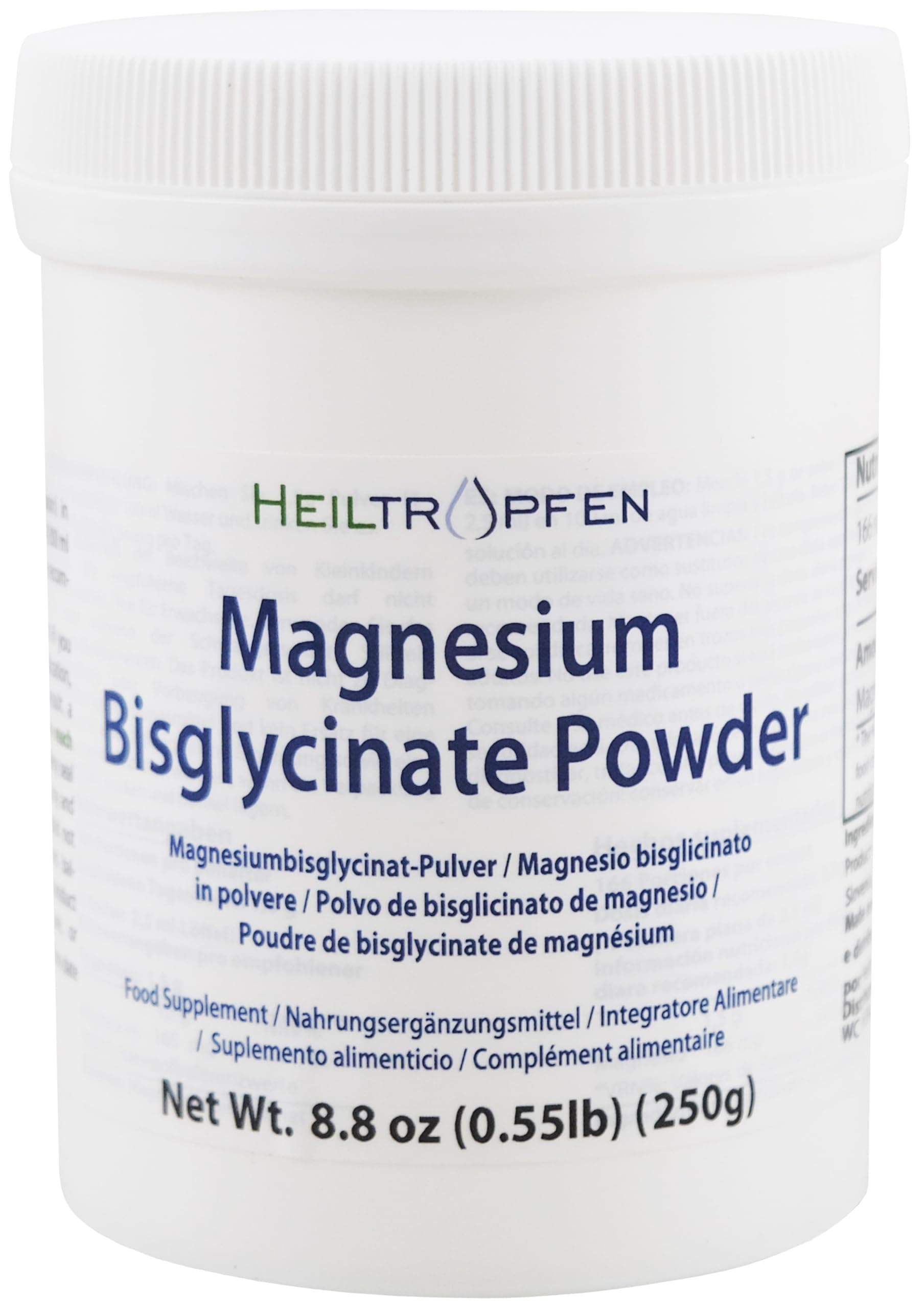 Magnesium glycinate as Magnesium bisglycinate | 0.55 lb – 250 g | Crystal Powder Soluble in Water | ®