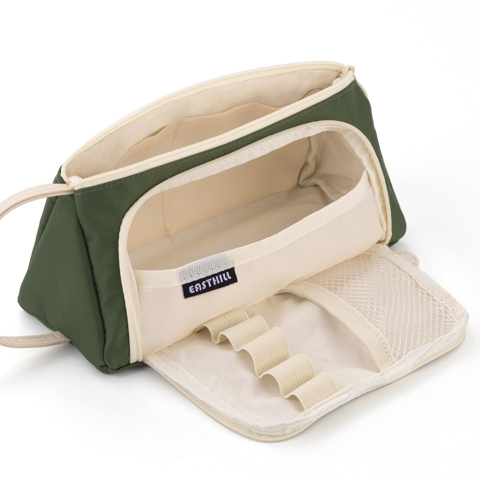 EASTHILL Pencil Case Large Capacity Pencil Pouch School Suppies Pen Case Simple Stationery College Office Organizer for Girls Adults-Deep Green