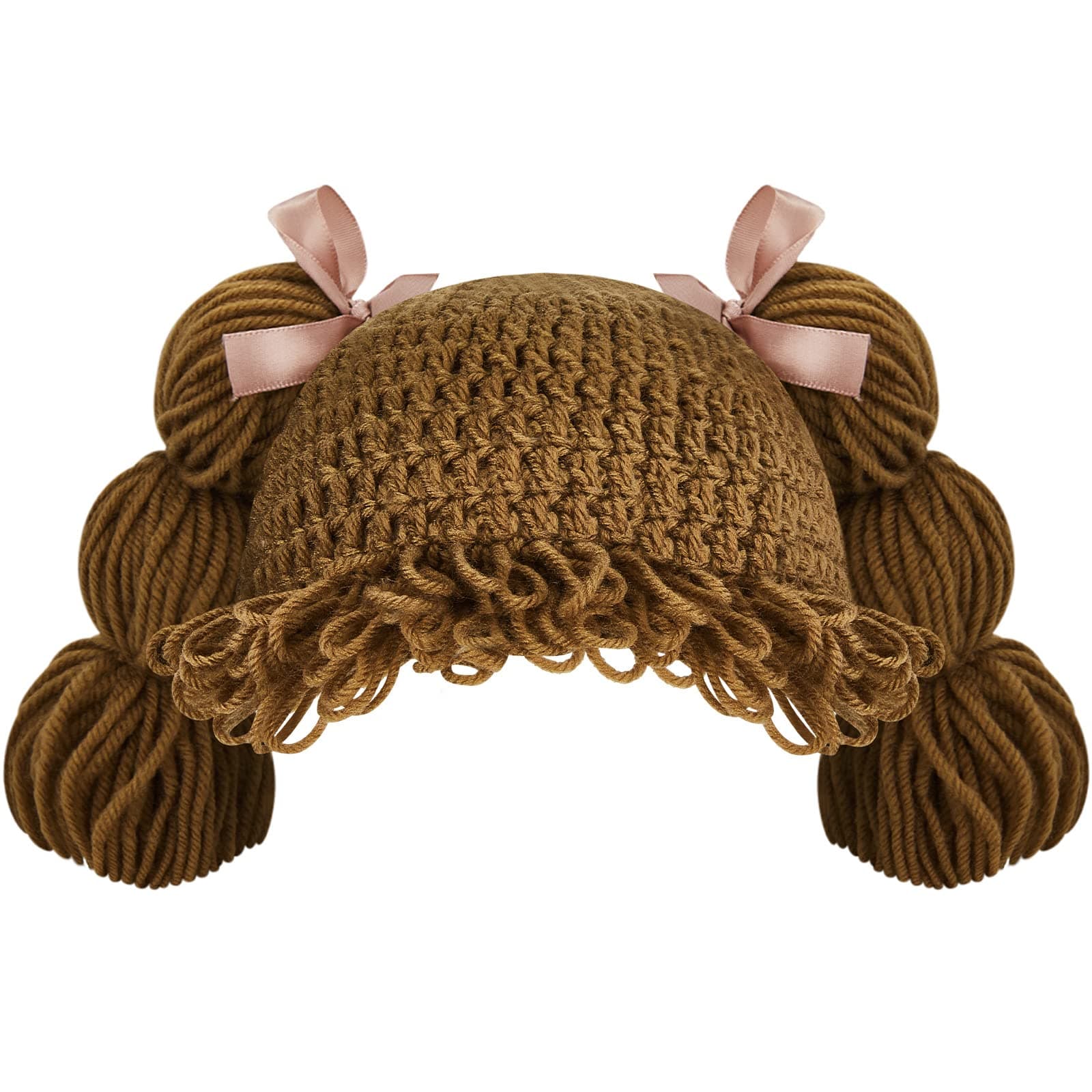 Cabbage Patch Costume Baby Yarn Wig Hair Hat for Infant for Baby Yumbaby Cabbage Patch Wig Baby Wigs for Boys Girls Infant Costume (Brown,Cute Style)