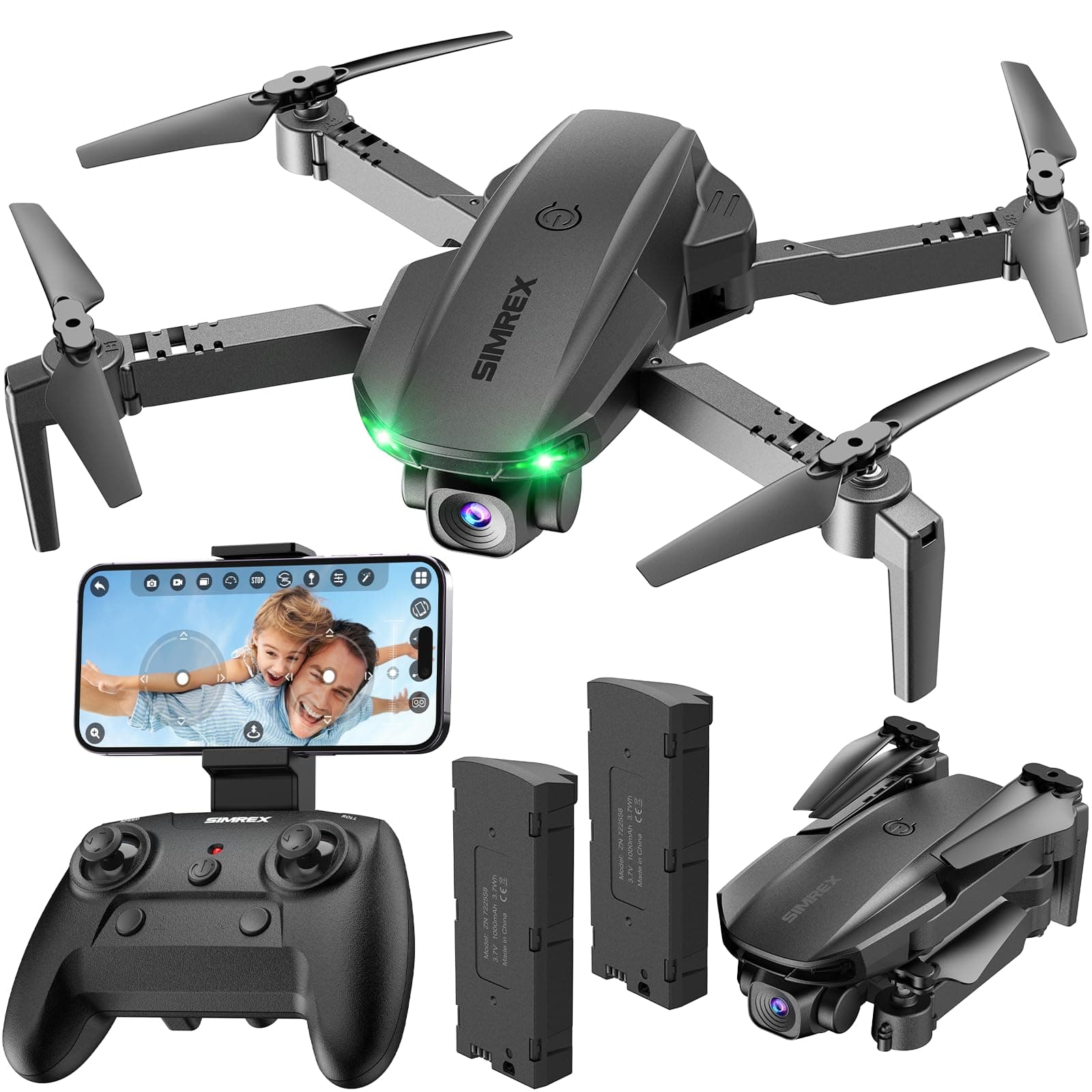 Drone With Camera 1080P for Kids And Adults, RC Quadcopter With Altitude Hold, Mini Drone With One Key Start, Waypoint Fly, Headless Mode, 3D Flip, 3 Speeds, Remote Control Drone for Beginners