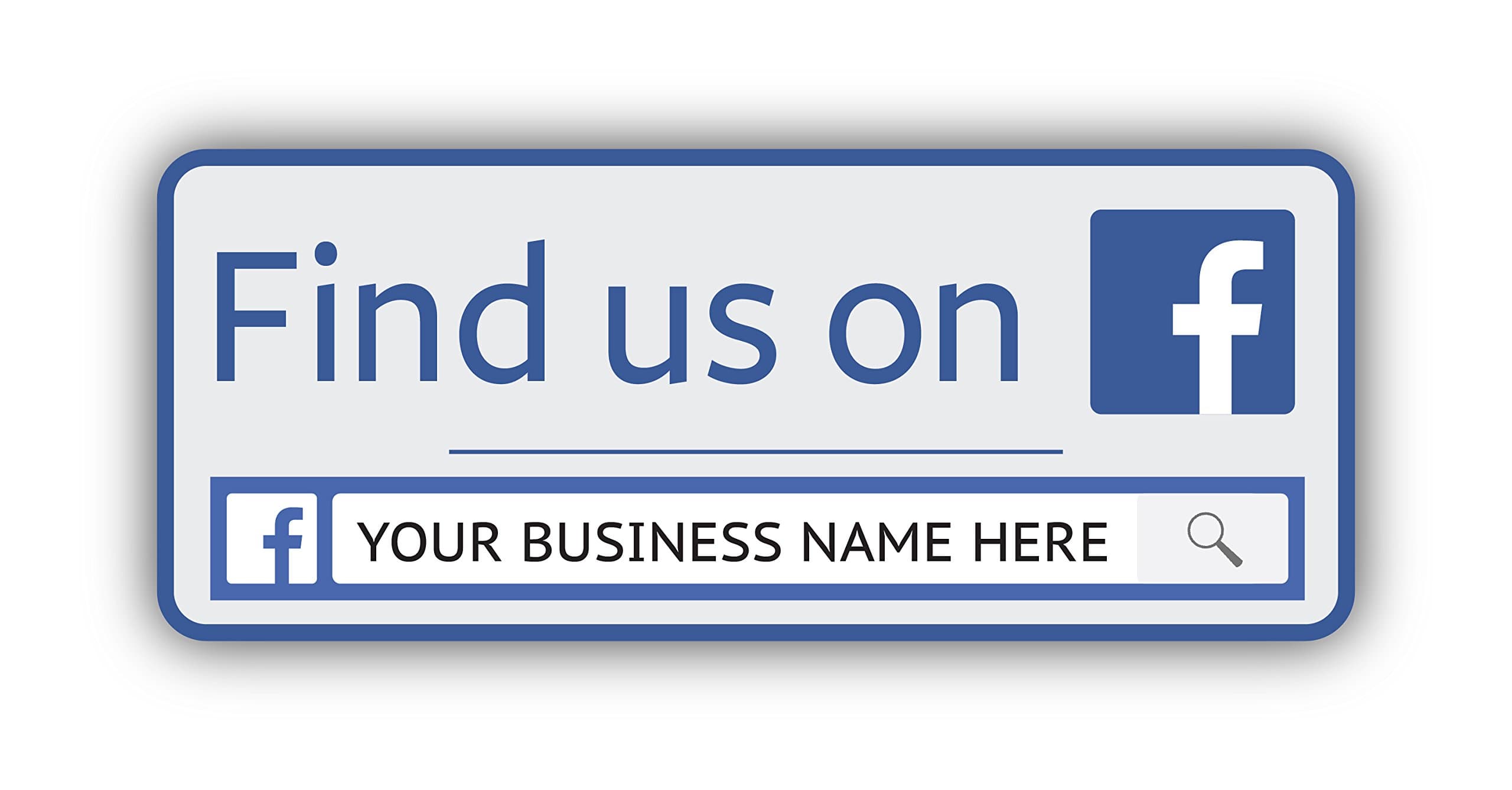 24x Personalised Facebook Business Page Advertising Vinyl Stickers Advertisement Social Media Custom Product Packaging Car Window Bumper Shop Glass Indoor Outdoor Die Cut
