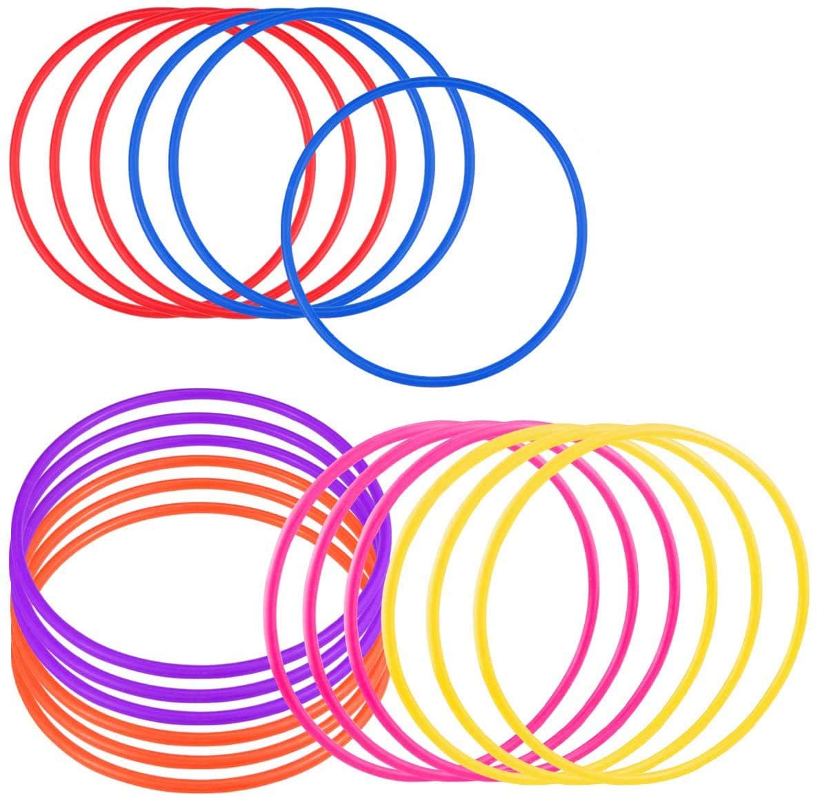 18 PCS 18cm Plastic Multicolor Toss Rings Plastic Toss Rings for Speed and Agility Practice Games, Carnival, Garden, Backyard, Outdoor Games