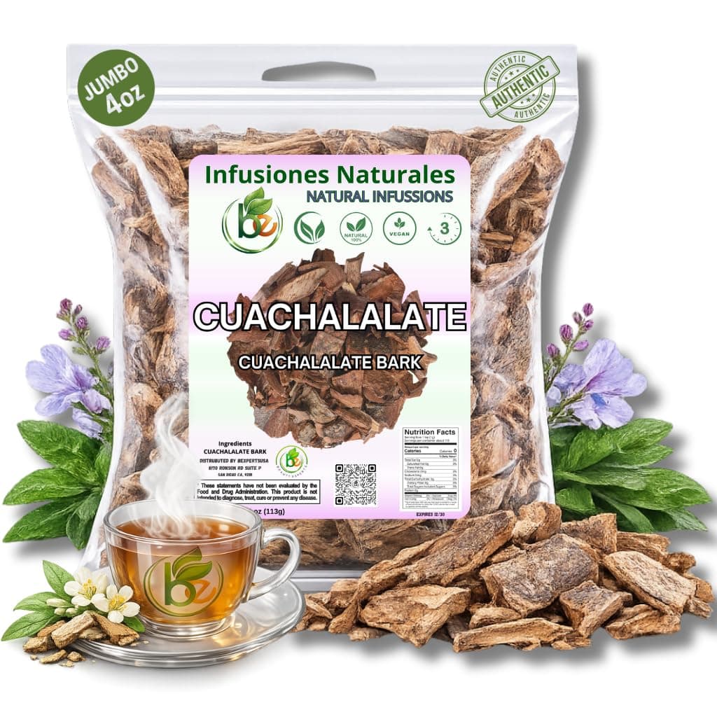 B-Experts Cuachalalate Herbal Tea 4 oz-113g. Mexican Cuachalala, Cuachalalate Herbal Tea Wildcrafted (Juliana Adstringens) | 100% All Natural - NON Gmo | Authentic Mexican Herbal Tea