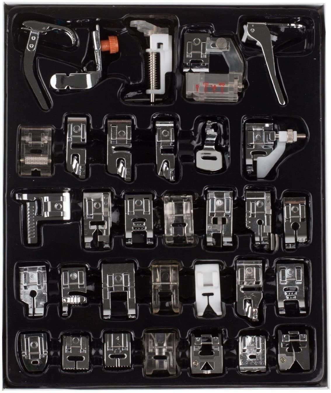 eoocvt 32pcs Domestic Sewing Machine Presser Feet Set for Brother, Babylock, Singer, Janome, Elna, Toyota, New Home, Simplicity, Necchi, Kenmore, and Low Shank Sewing Machines