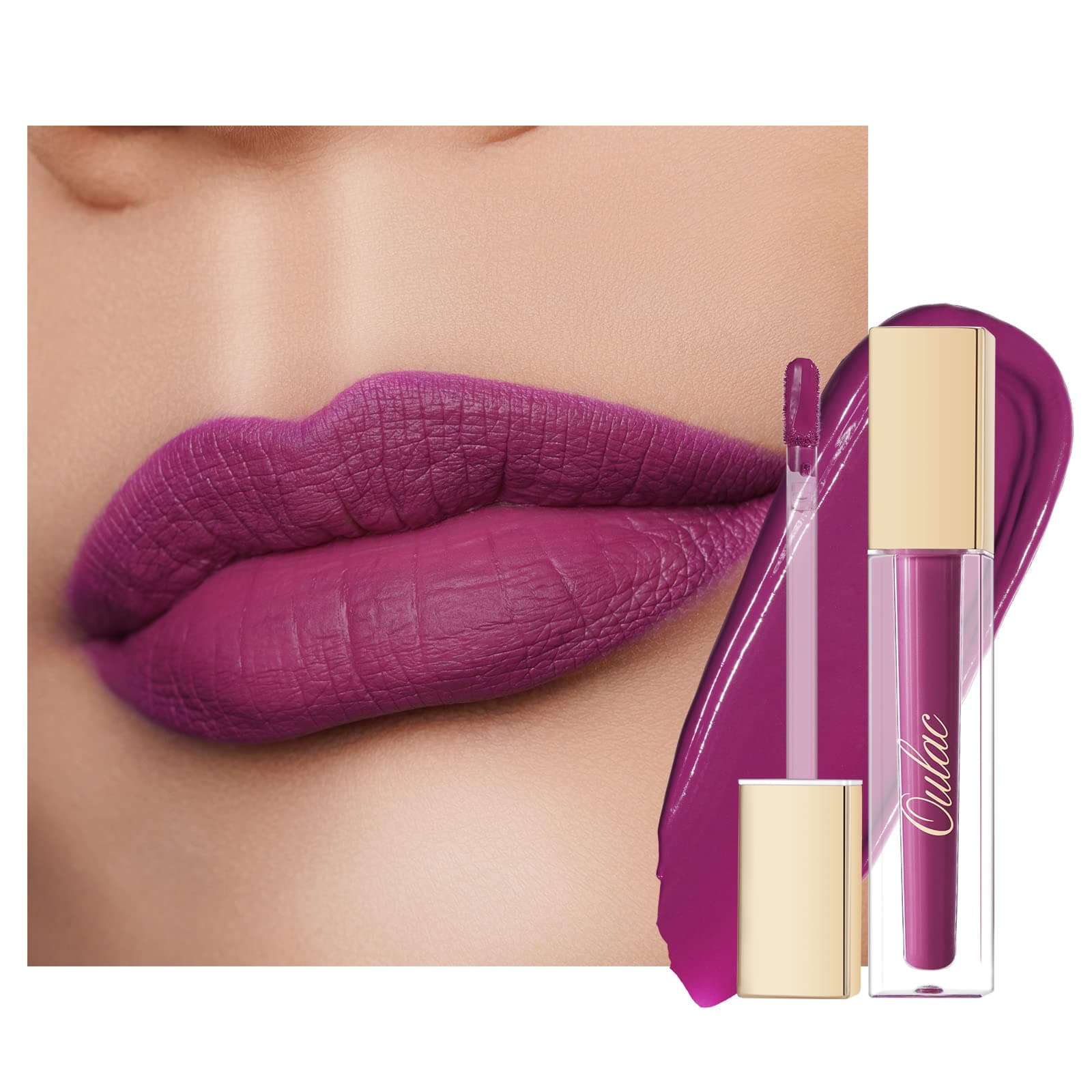 Matte Liquid Purple Lipstick for Women, Dark Violet Long Lasting Lipstick, Waterproof Lip Stain, No Transfer, Creamy High Pigmented Formula with Vitamin E, Vegan & Cruelty-Free M15