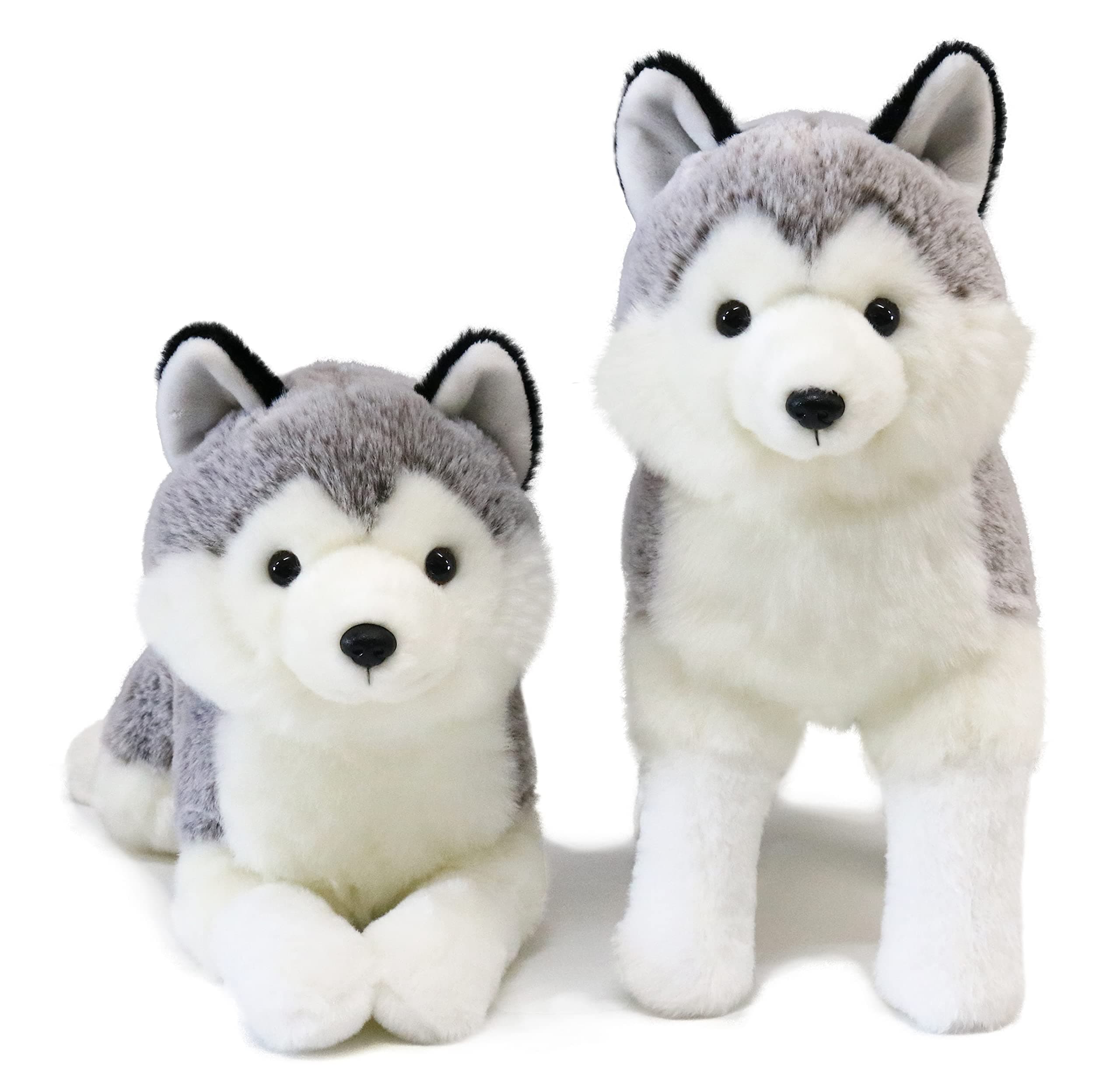 Ice King Bear 2 Pcs Siberian Huskies Stuffed Animals Standing and Lying Plush Toy