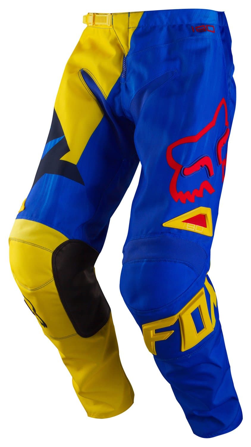 Fox Racing 180 Vandal Kids Boys MotoX Motorcycle Pants - Yellow/Blue / Size 5