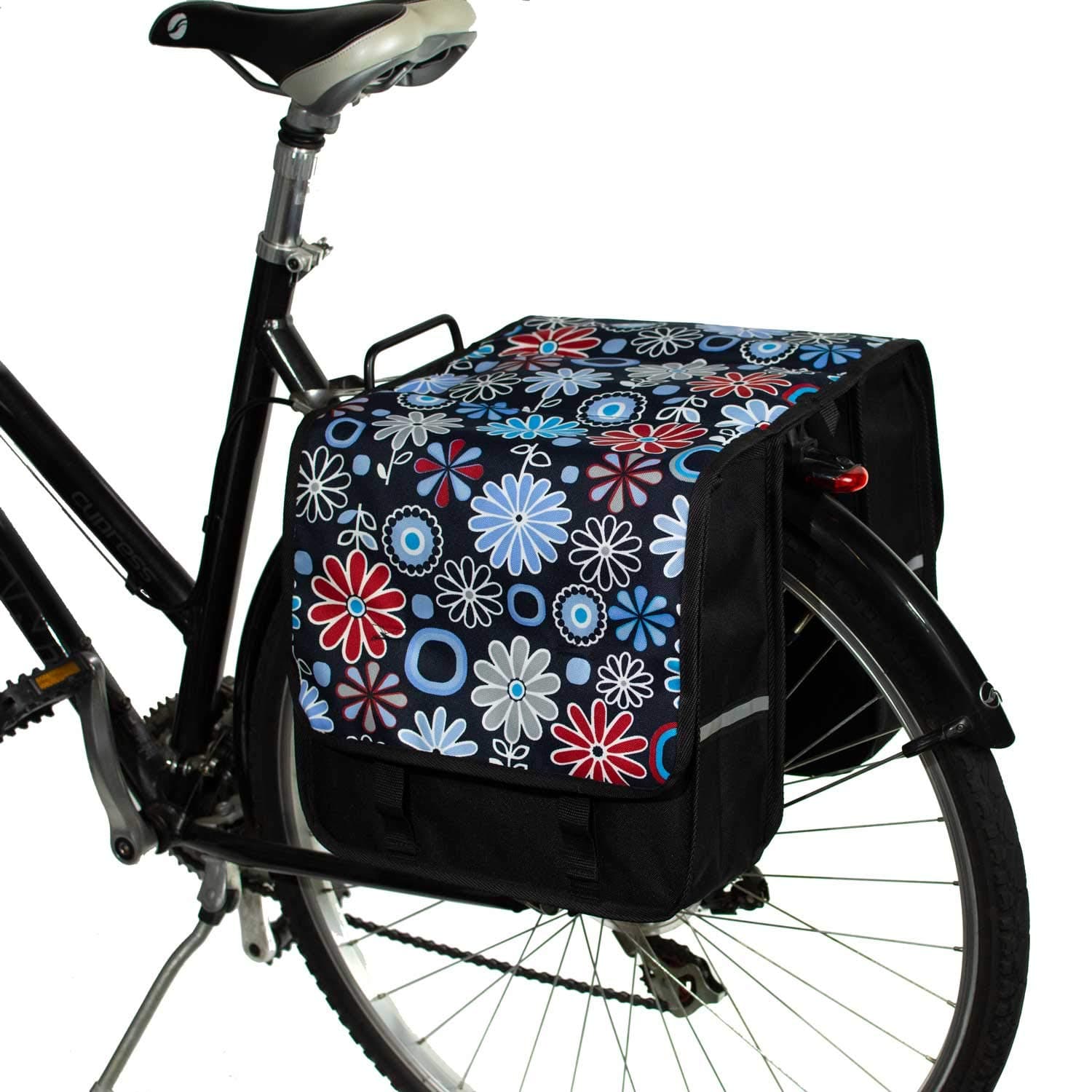 BikyBag Classic - Double Bicycle Panniers - 26L Water-Resistant Bike Pannier Bag for Rear Rack | Commuter & Shopping Cycling Bag (Classic CL - Daisy Flowers)