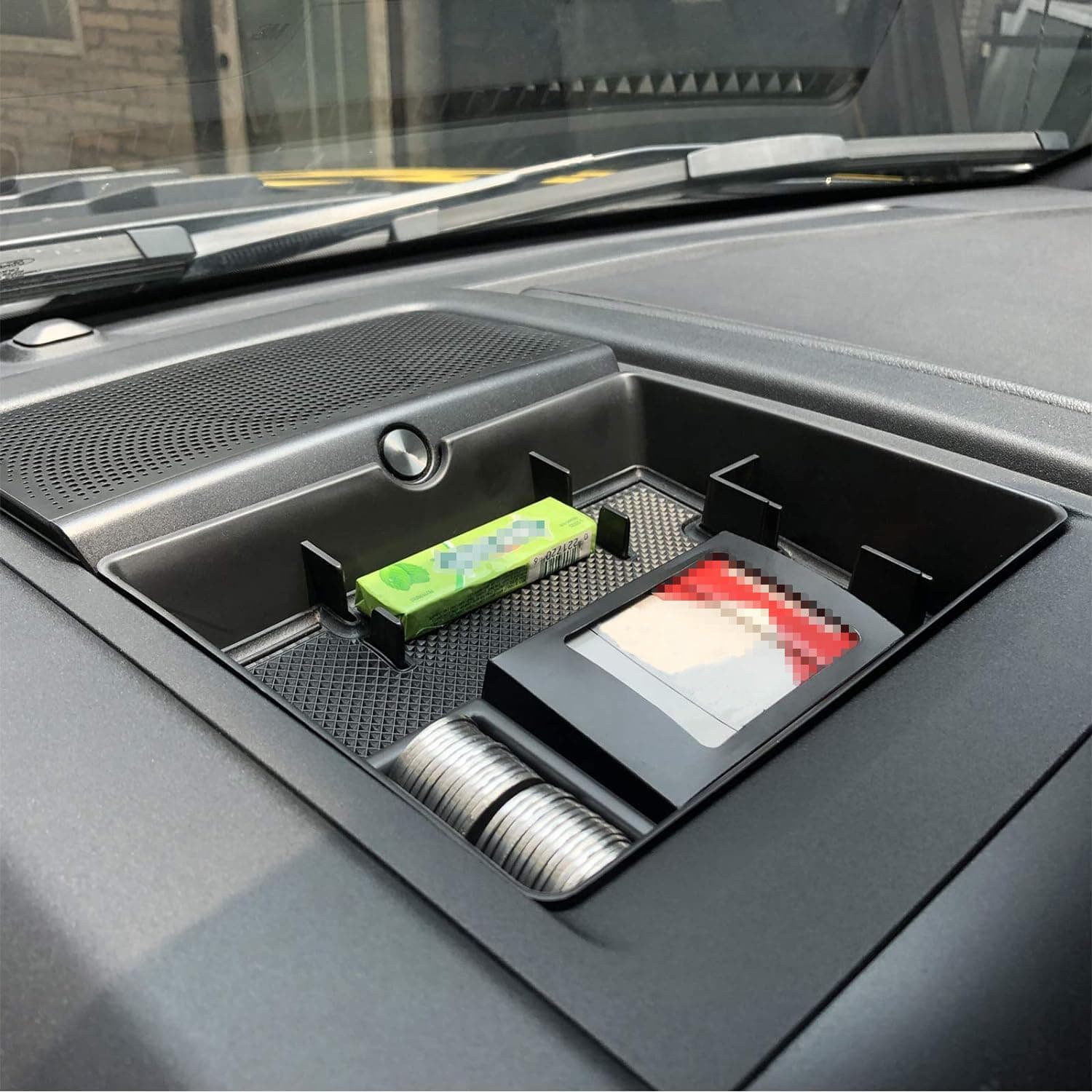 JDMCAR Dash Center Console Table Storage Tray Compatible with Ford F150 2015-2020 Accessories,2017-2022 F250 F350 and 2018-2020 Ford Expedition,Instrument Organizer Anti-Slip Rubber Pad