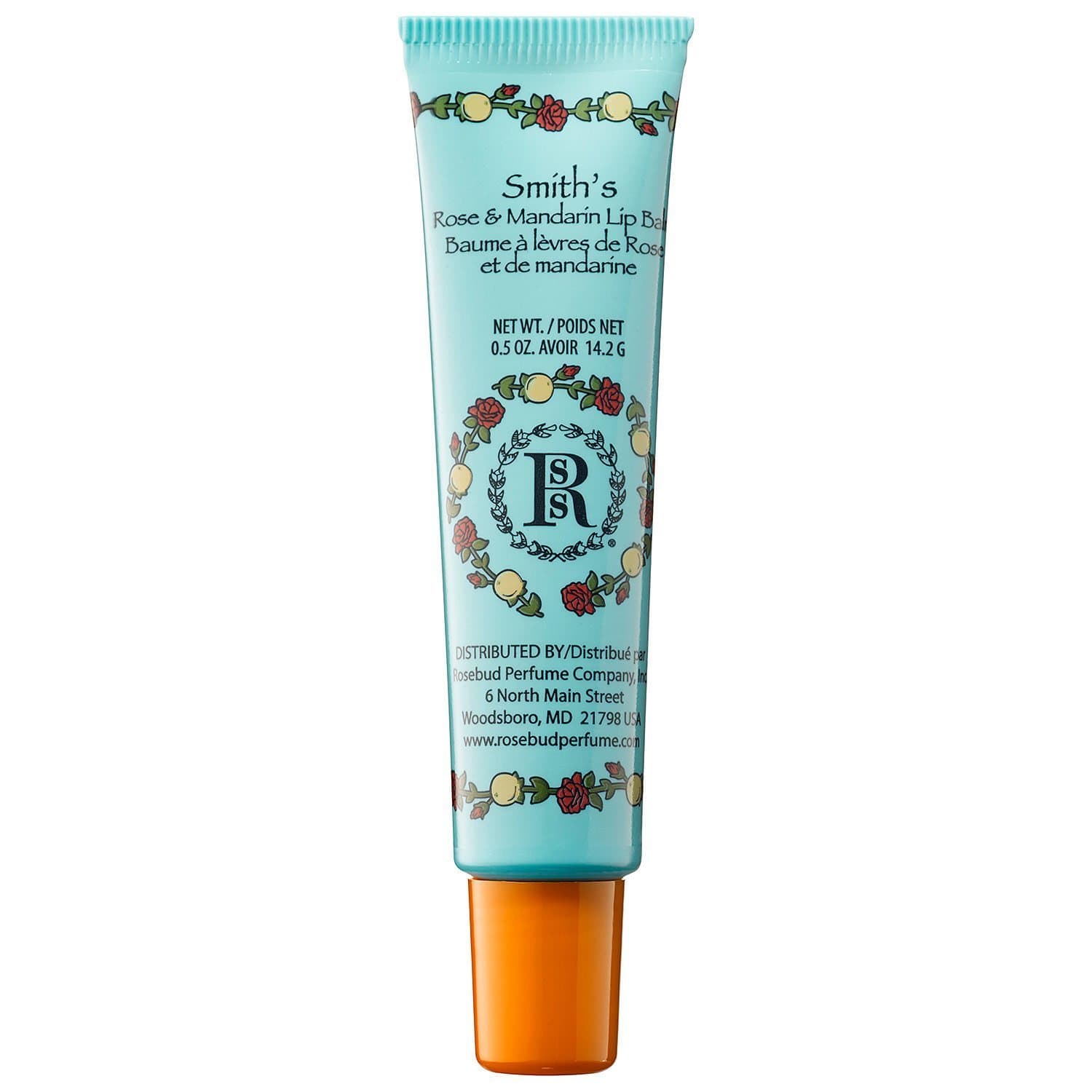 Rosebud Perfume Co. - Mandarin and Rose Lip Balm Tube - 0.5 oz.