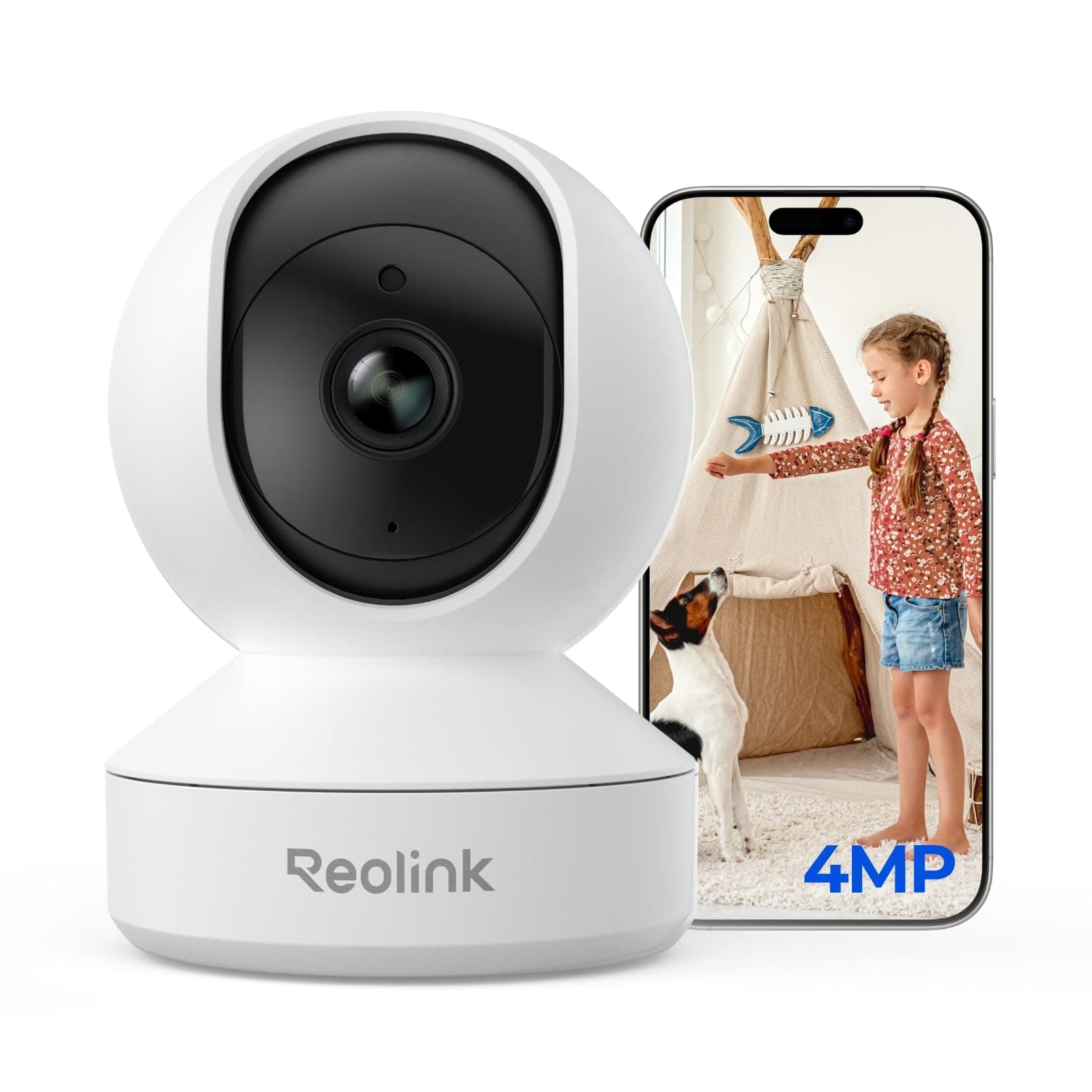 Wireless Security Camera, REOLINK E1 3MP HD Plug-in Indoor WiFi Camera for Home Security/Baby/Pet Monitor, Free Encrypted Cloud Storage, Pan Tilt, Night Vision, Works with Alexa/Google Assistant